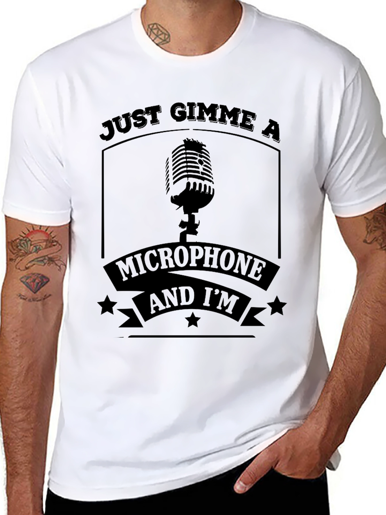 Just Gimme A Microphone T-Shirt - Classic Design