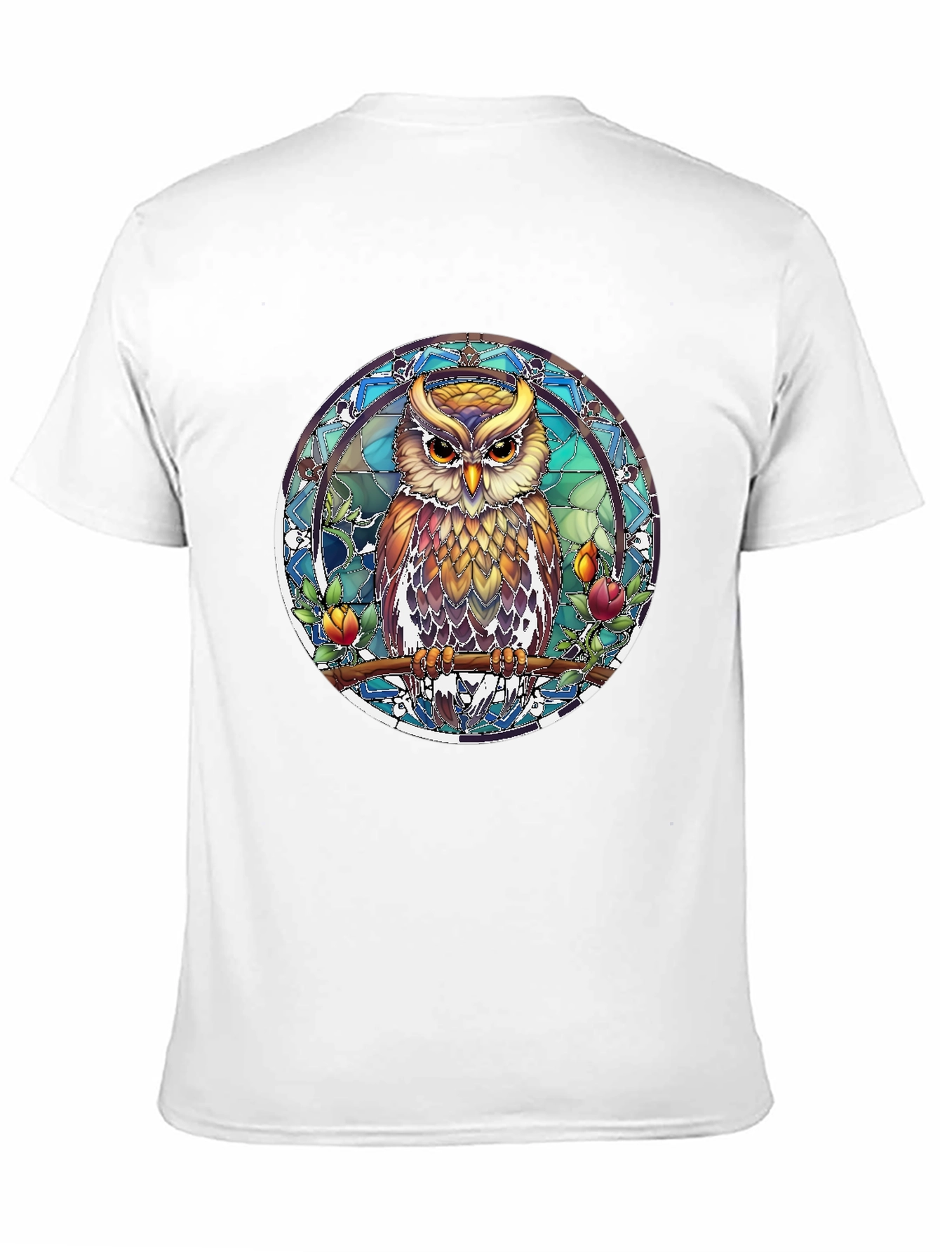 Owl Stained Glass Style Graphic Tee