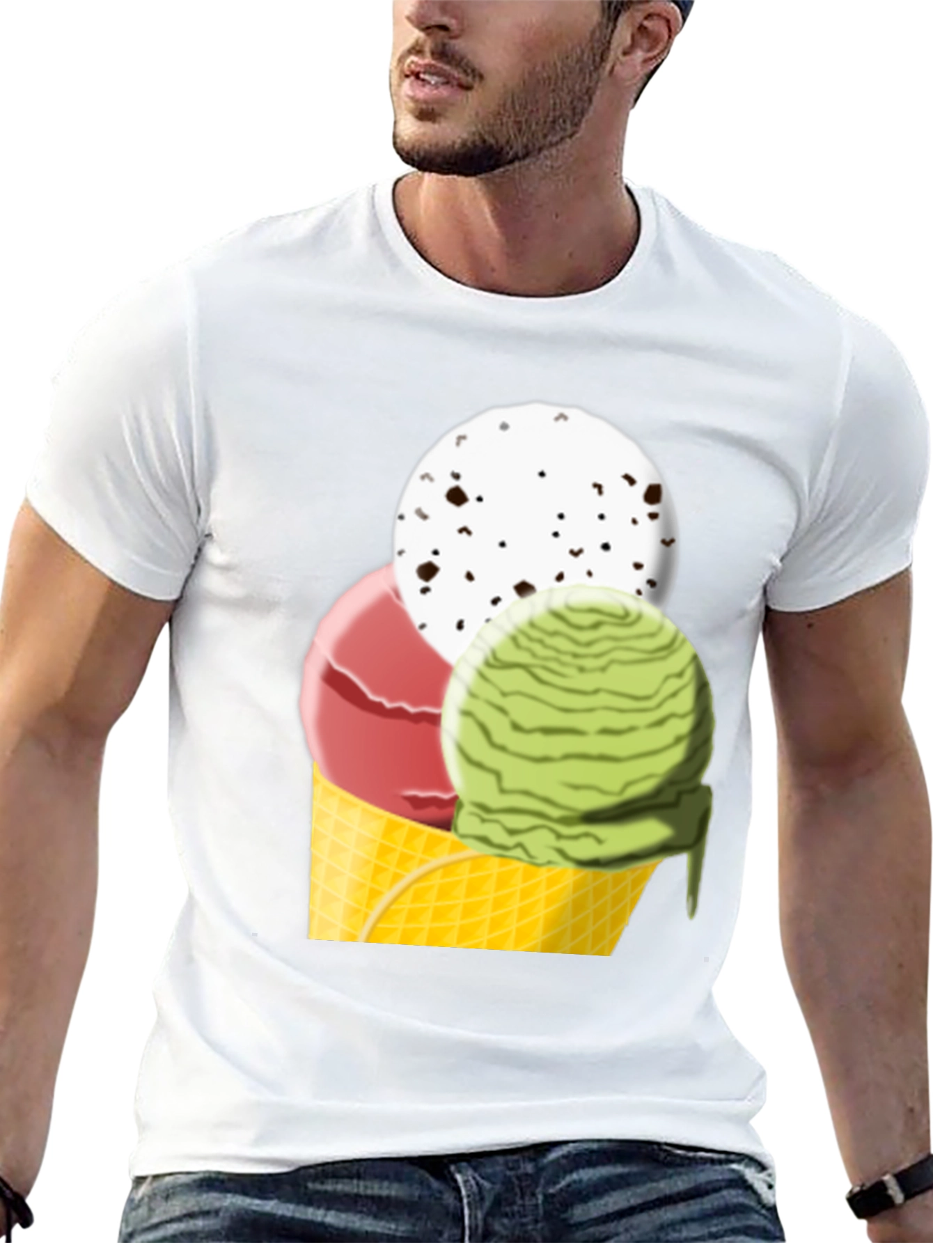 Ice Cream Cone Graphic Tee - Black