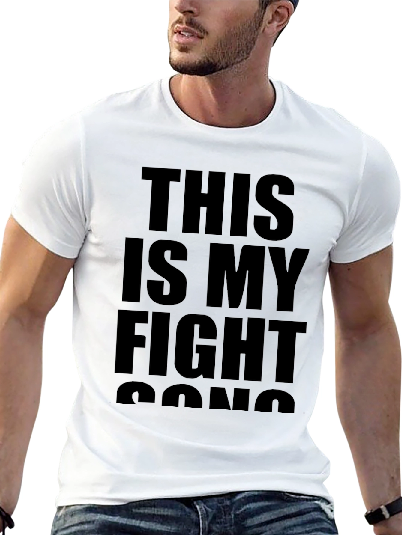 Fight Song Graphic Tee - Bold Statement T-Shirt