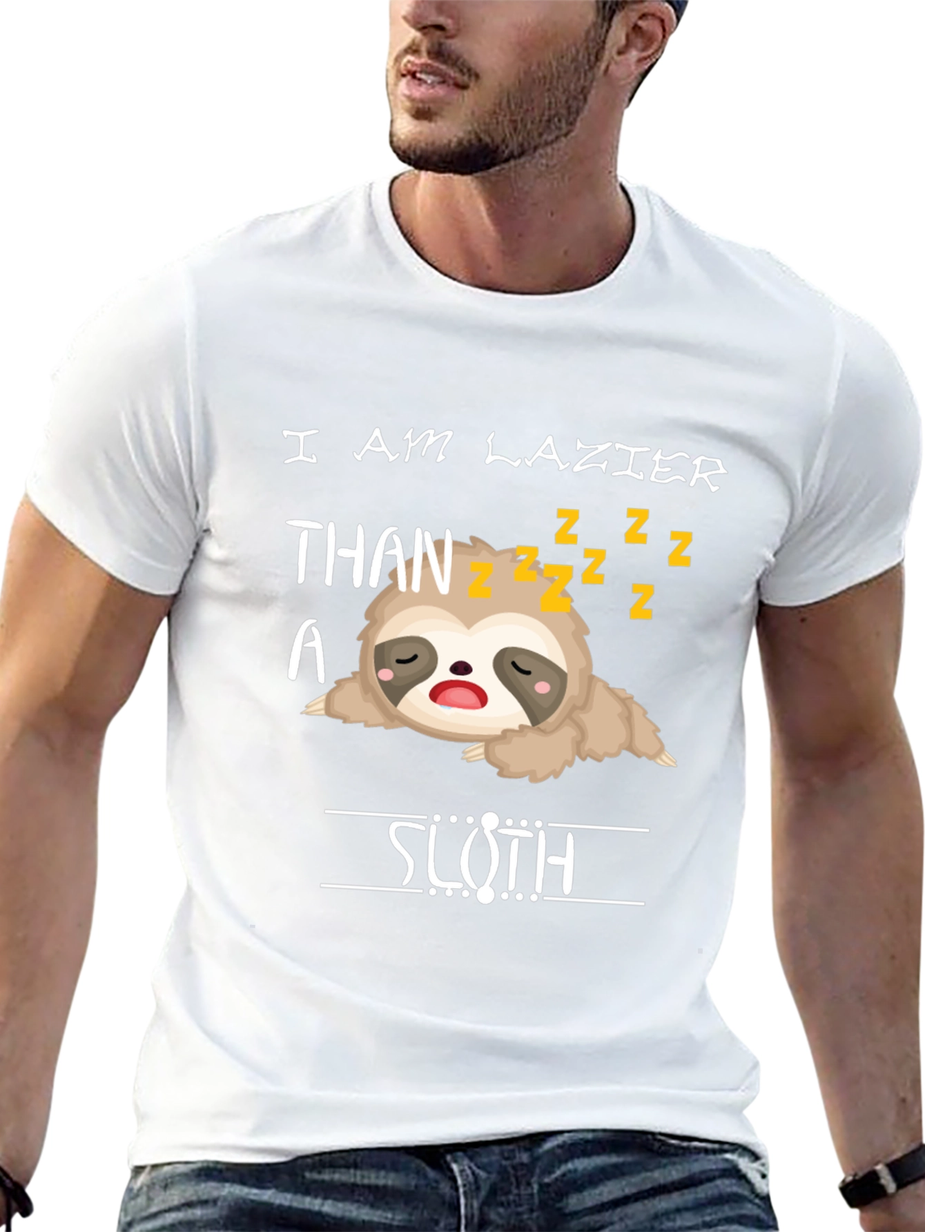 Lazy Sloth Graphic T-Shirt