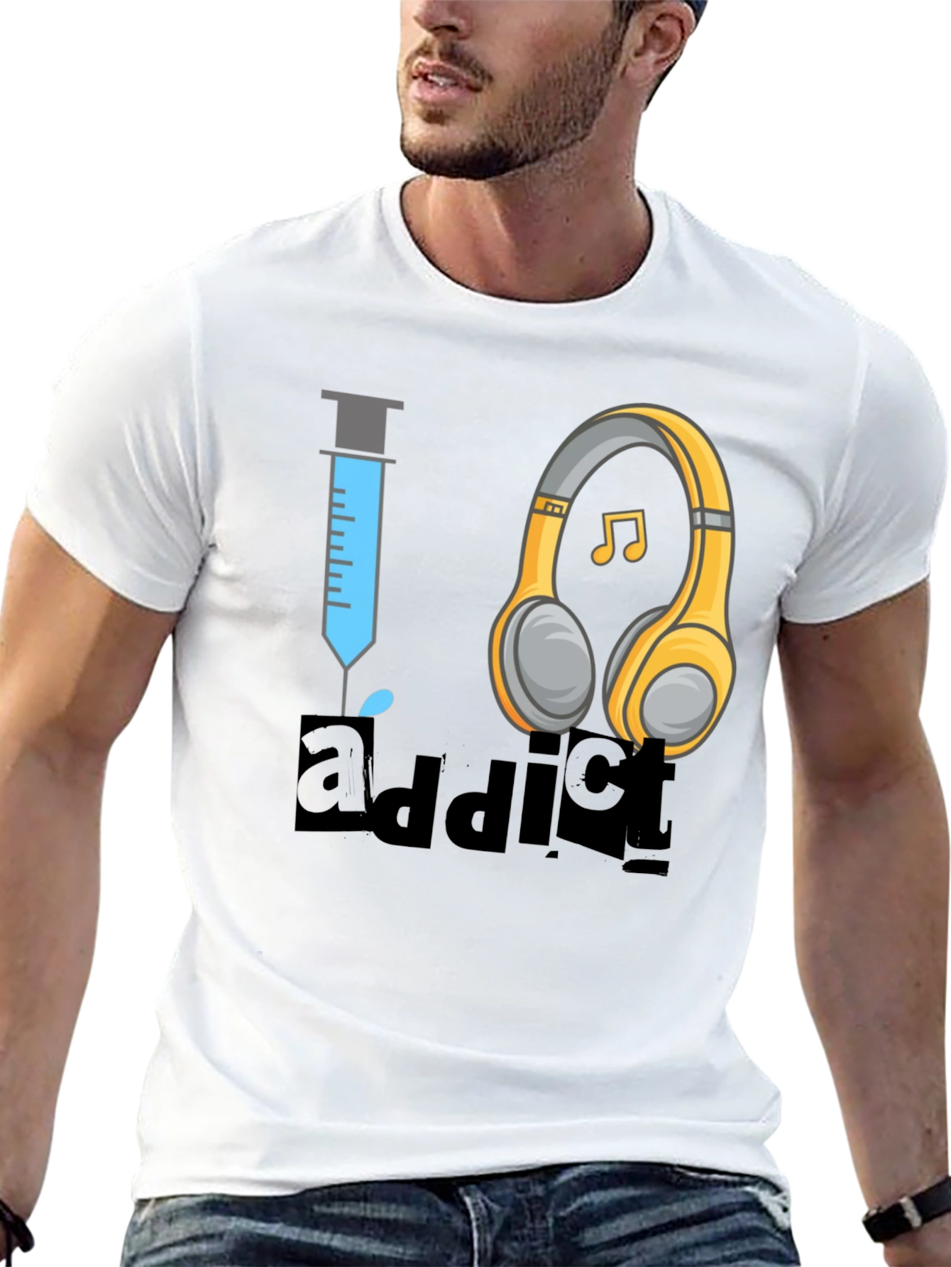 Music Addict T-Shirt - Novelty Graphic Tee