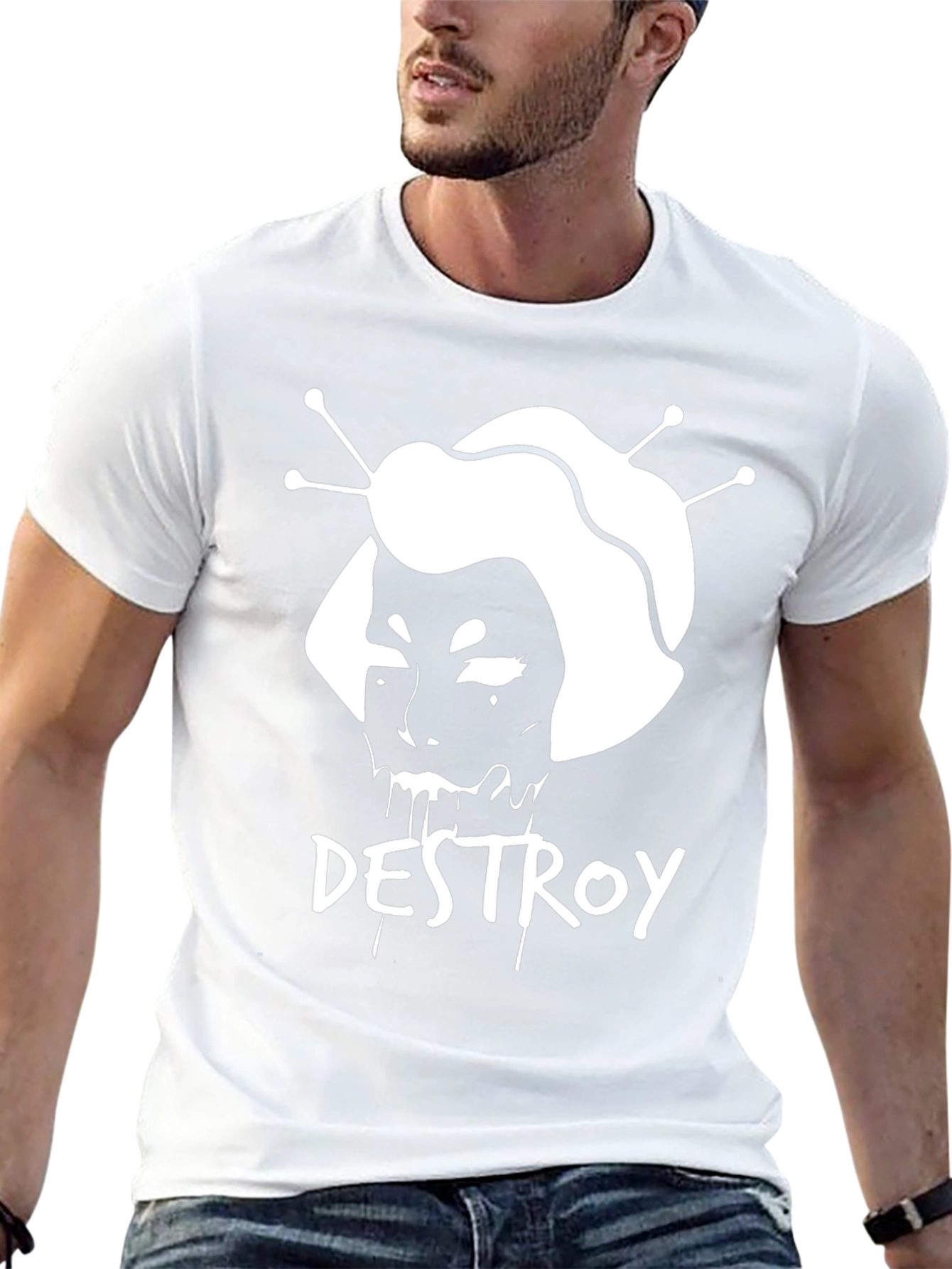Destroy Graphic Tee - Edgy Black T-Shirt
