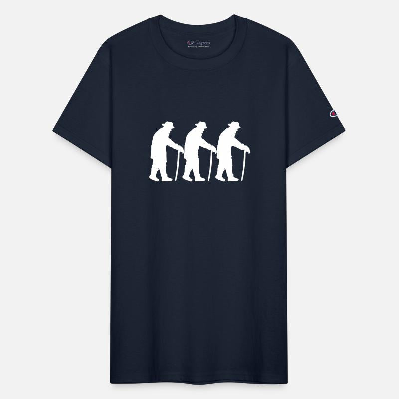 3 Grandpas Slowly Going Silhouette Three Friends