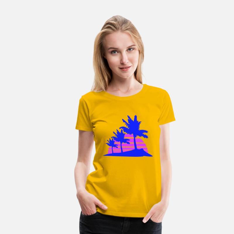 3 Palm Trees Island Tree Stripe Sun Sunset Evening