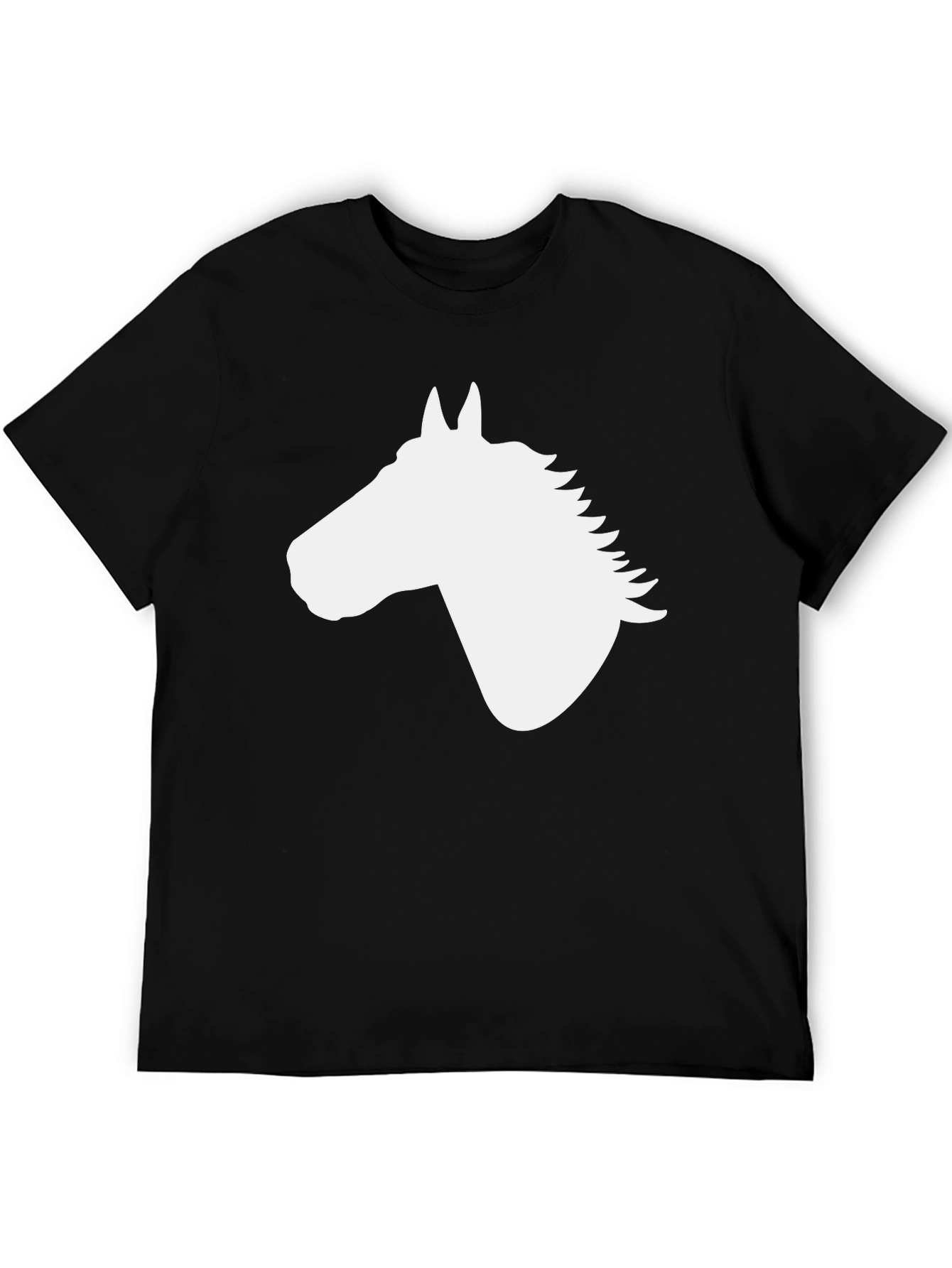 Horse Silhouette Graphic Tee - Black Cotton Blend