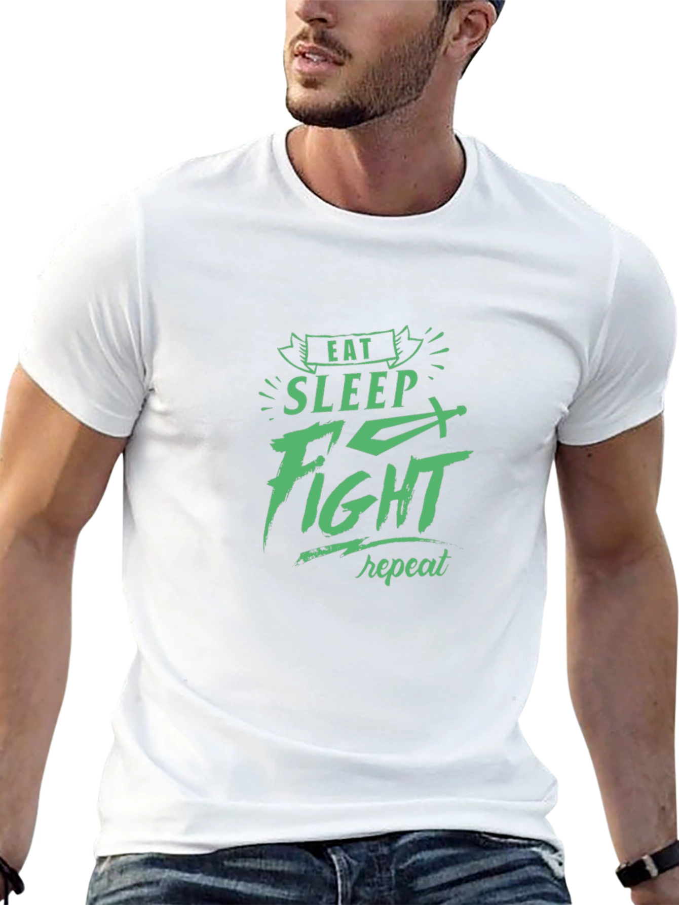 Eat Sleep Fight Repeat Graphic Tee