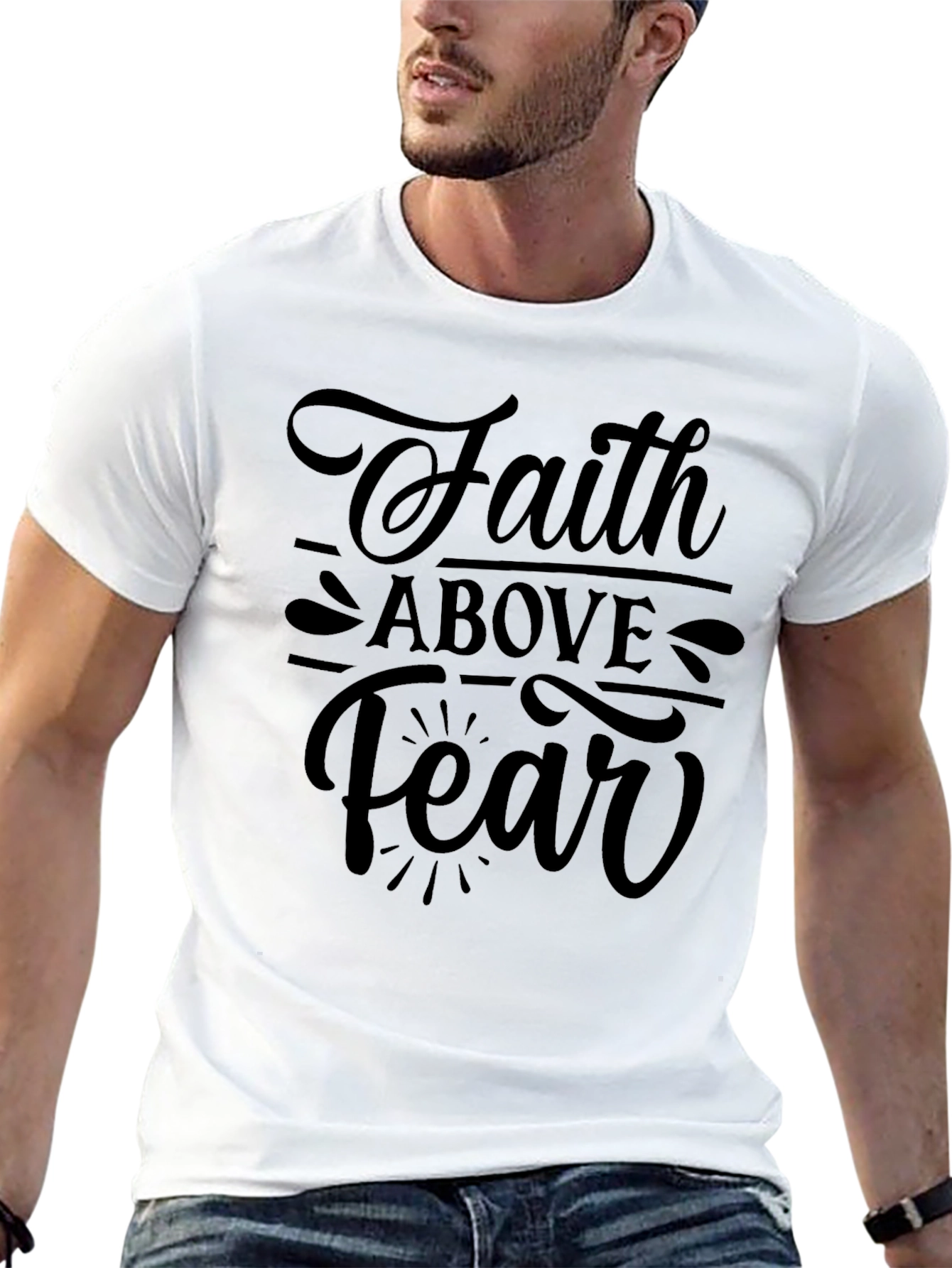 Faith Above Fear Graphic Tee - Black
