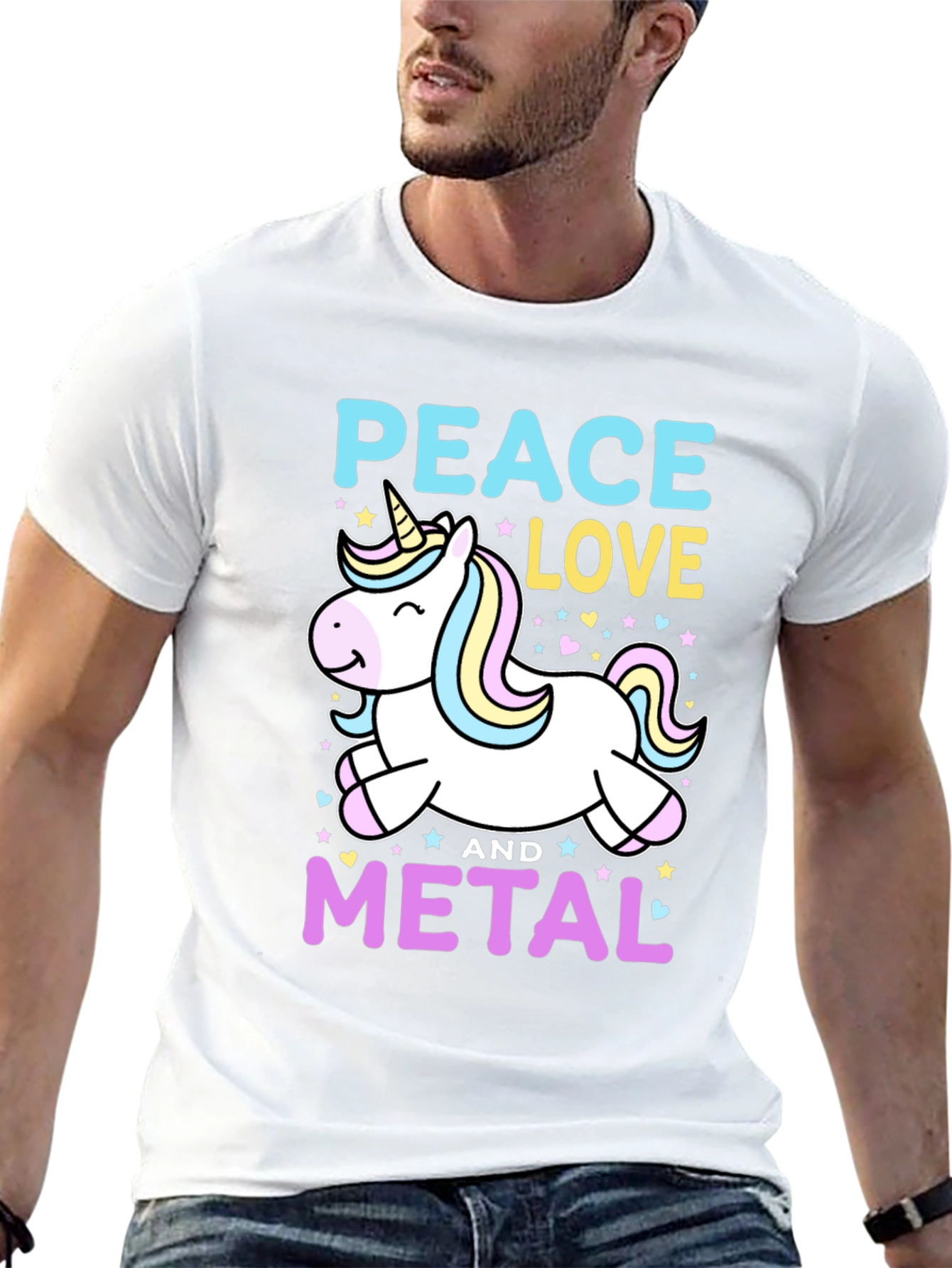 Peace Love and Metal Unicorn T-Shirt
