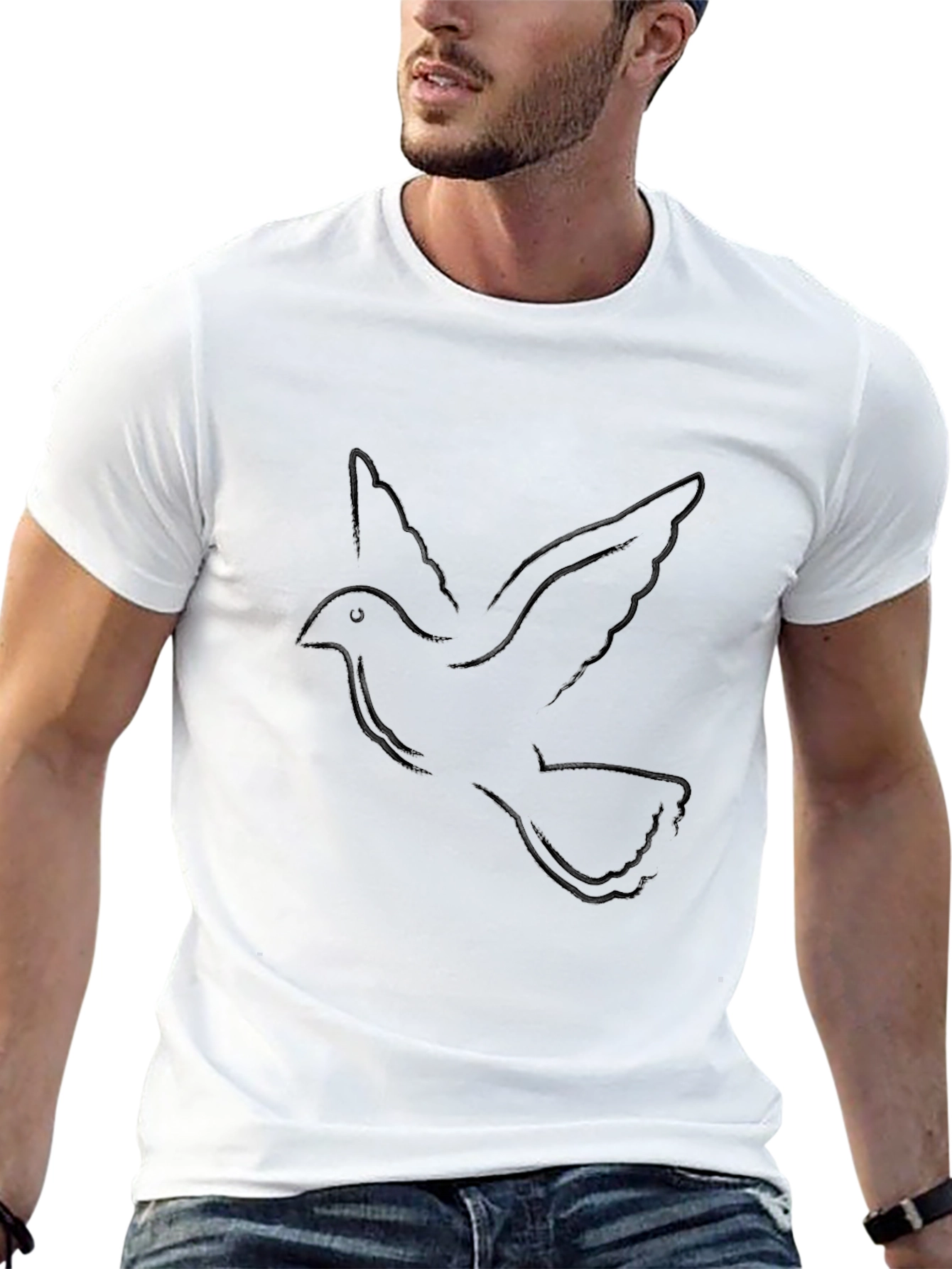 Dove Graphic Tee - Black Cotton Comfort