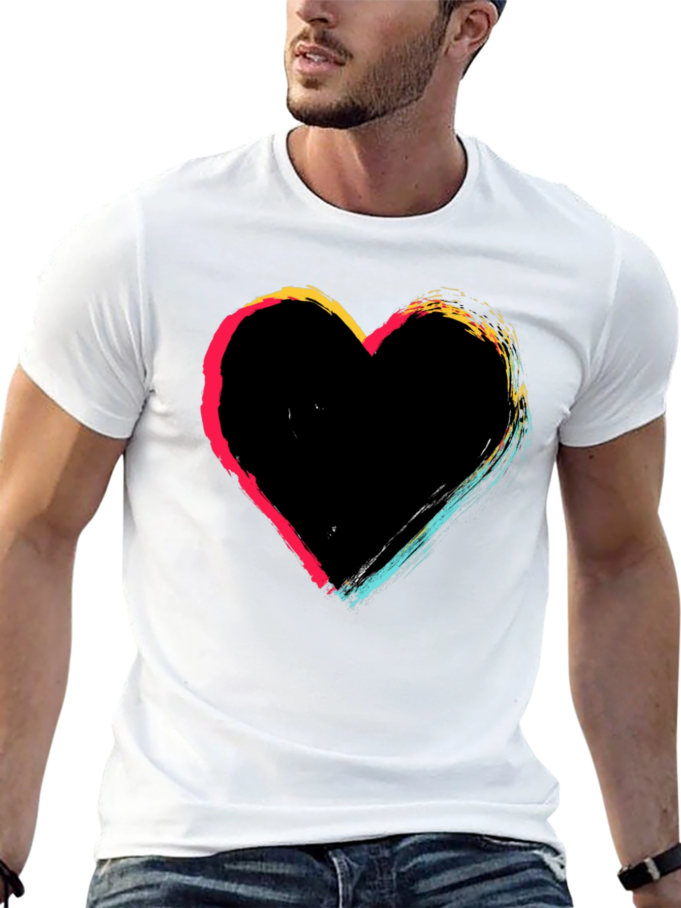 Heart Brushstroke Graphic T-Shirt