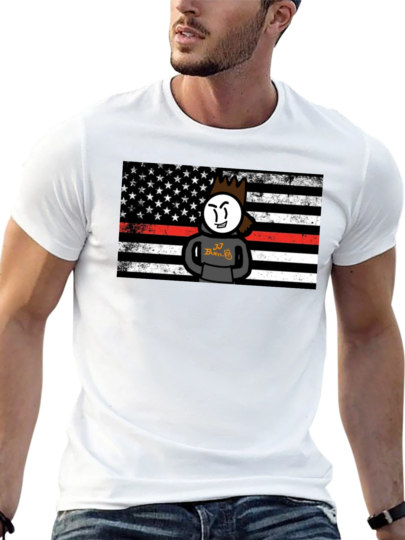 USA Flag JJ Burn Tshirt