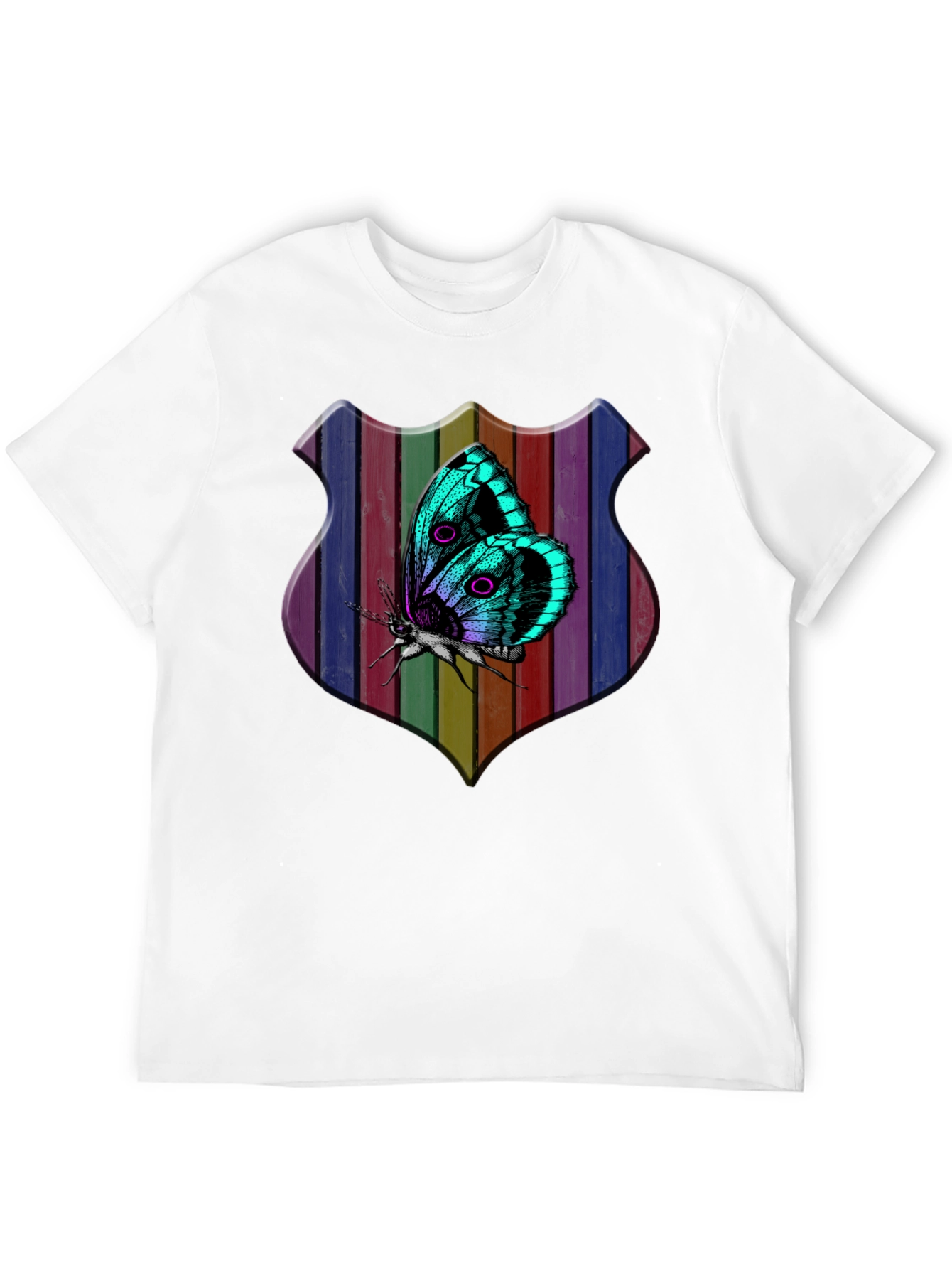 Butterfly Rainbow Shield Graphic Tee