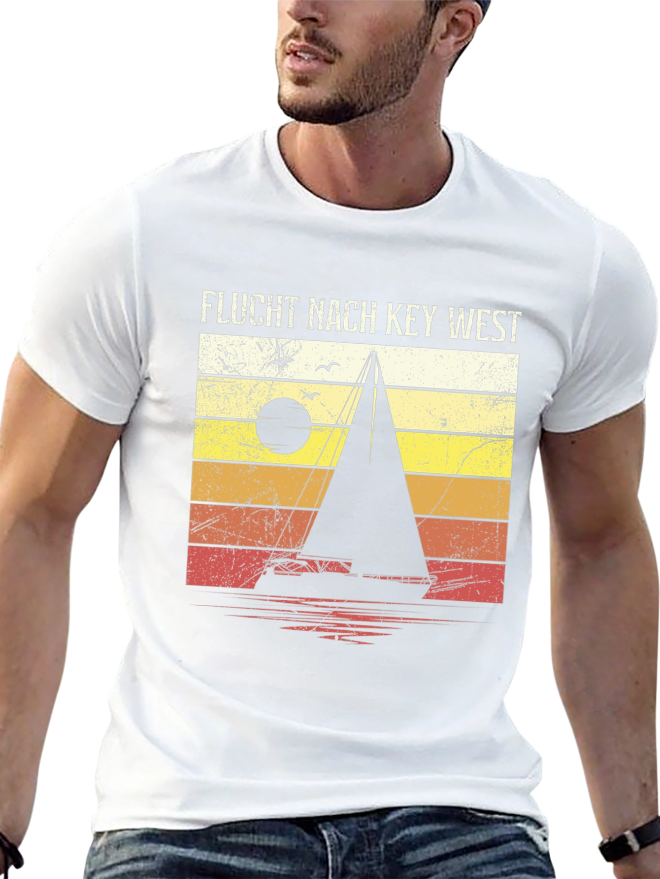 Flucht Nach Key West Sailboat Retro T-Shirt