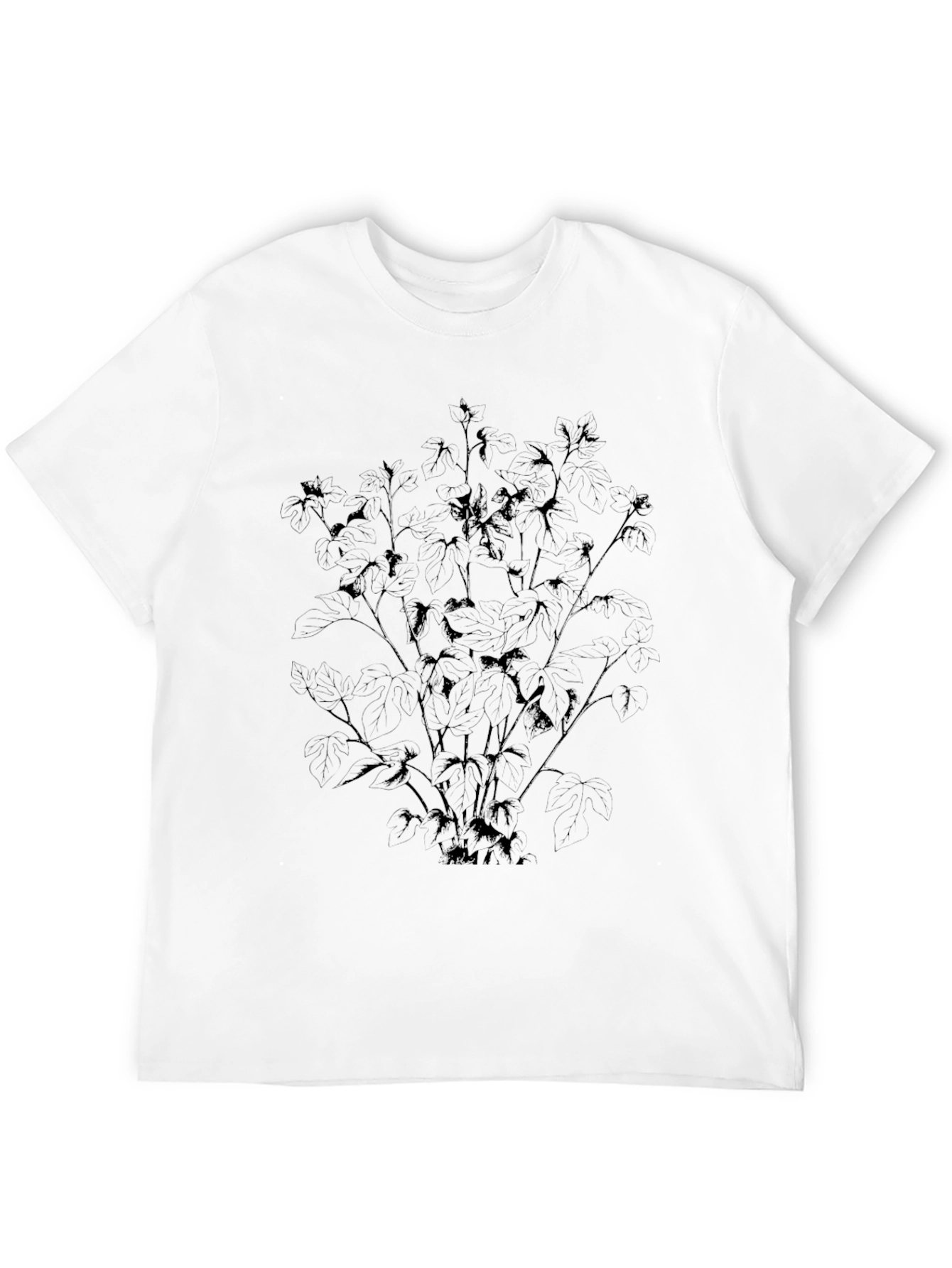 Black Botanical Print Tee - Mens Casual Style