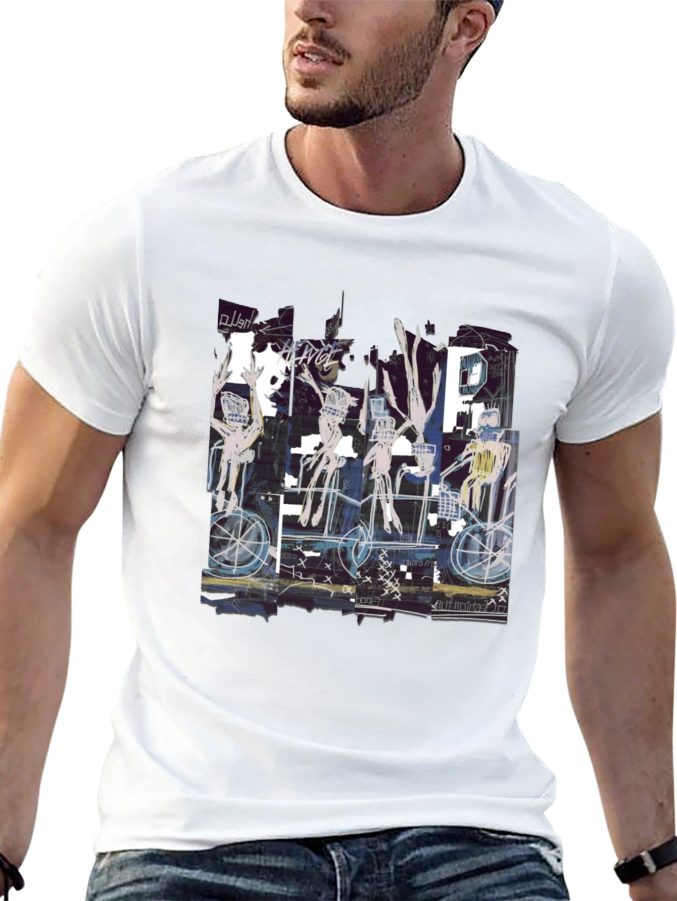 Abstract Art Graphic Print Crew Neck T-Shirt