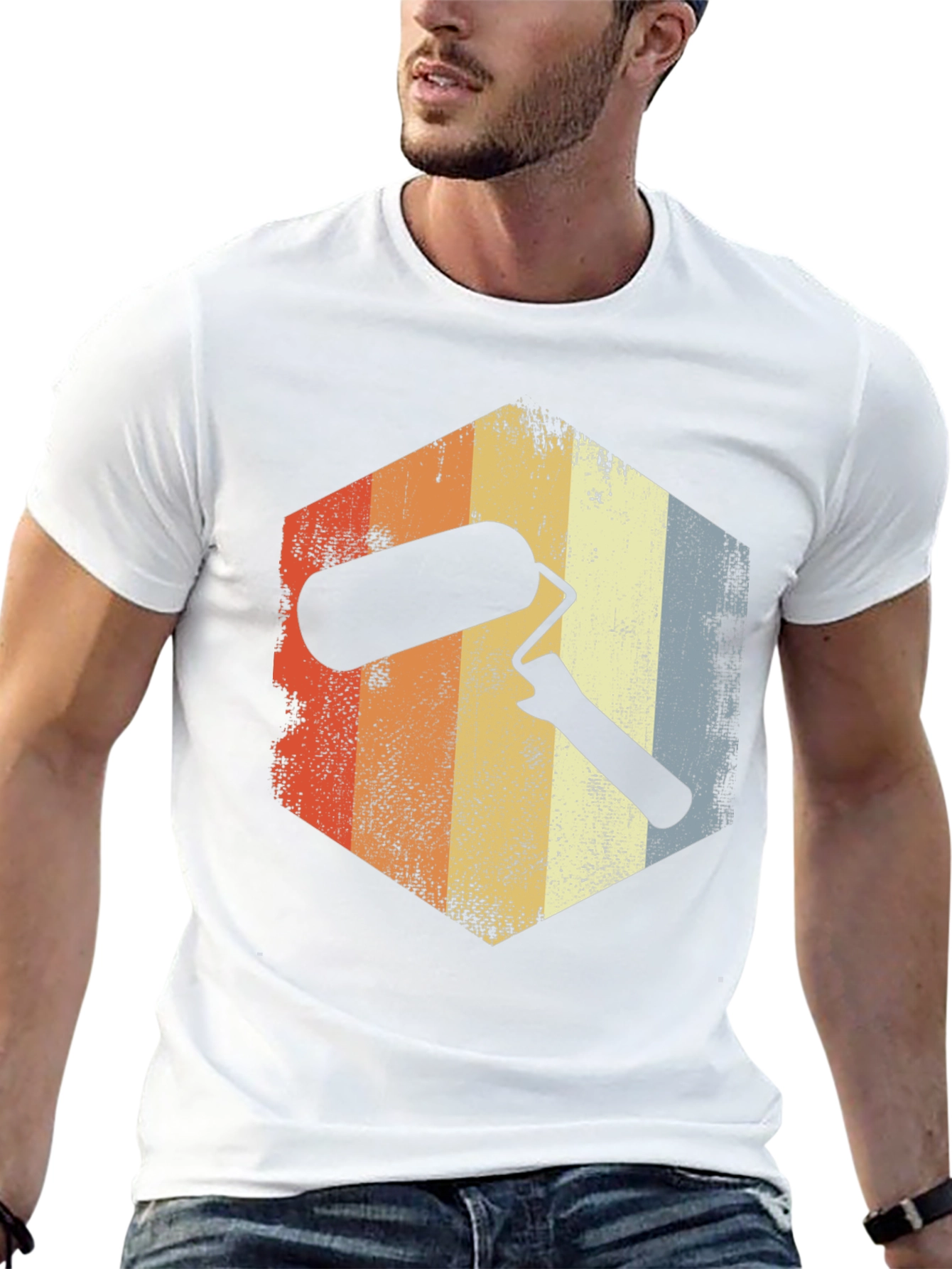 Retro Painter T-Shirt with Roller Graphic
