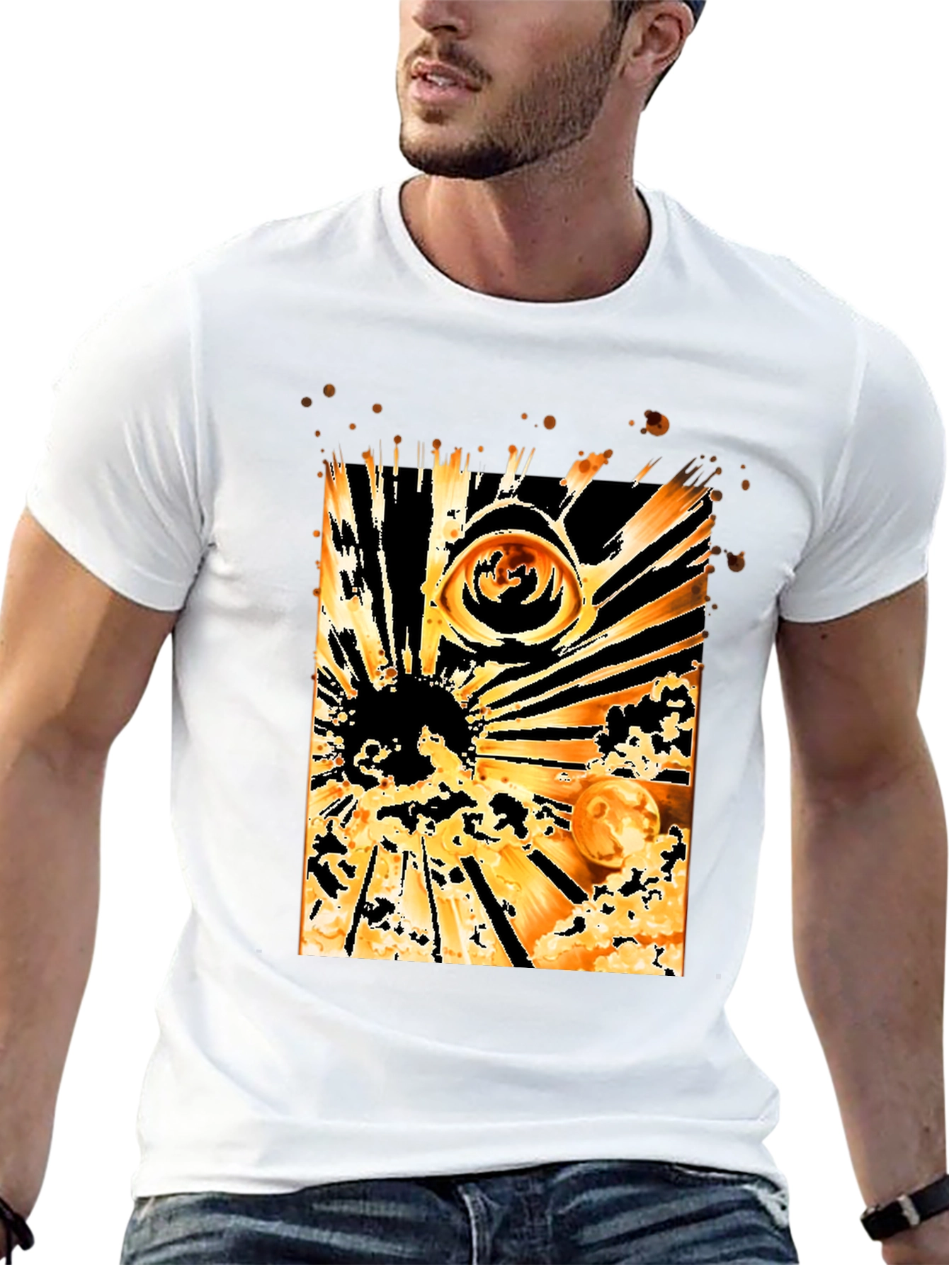 Eye & Solar Burst Graphic Black T-Shirt
