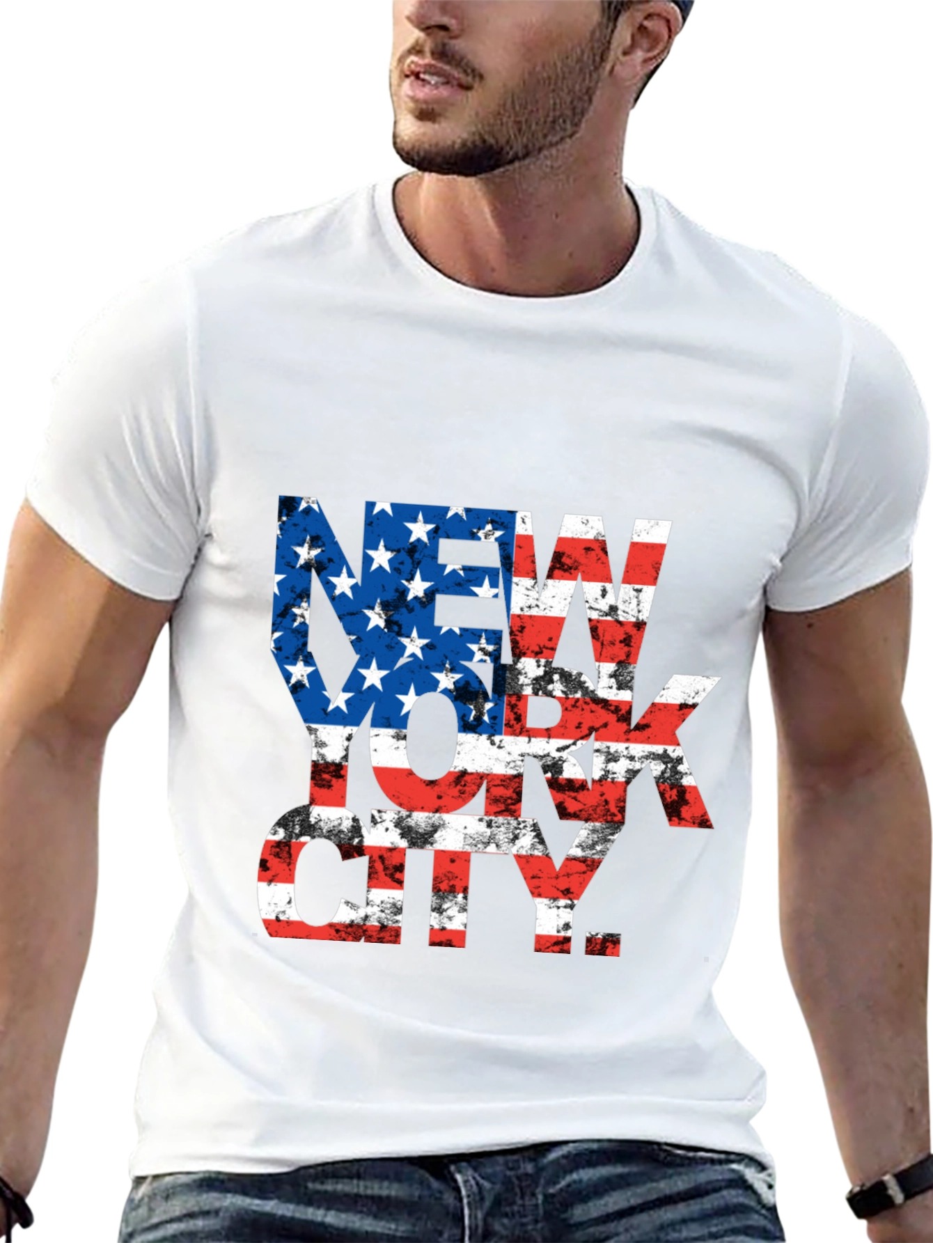 New York City American Flag Graphic Tee