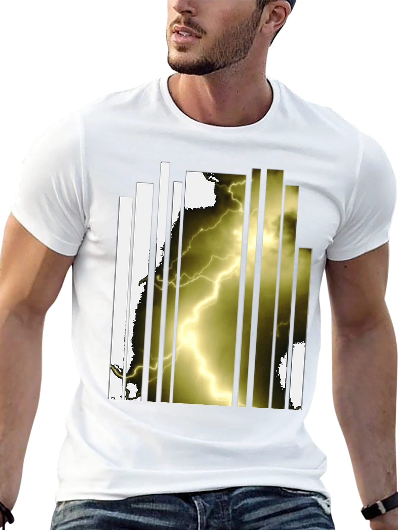 Lightning Graphic Black T-Shirt - Modern Design