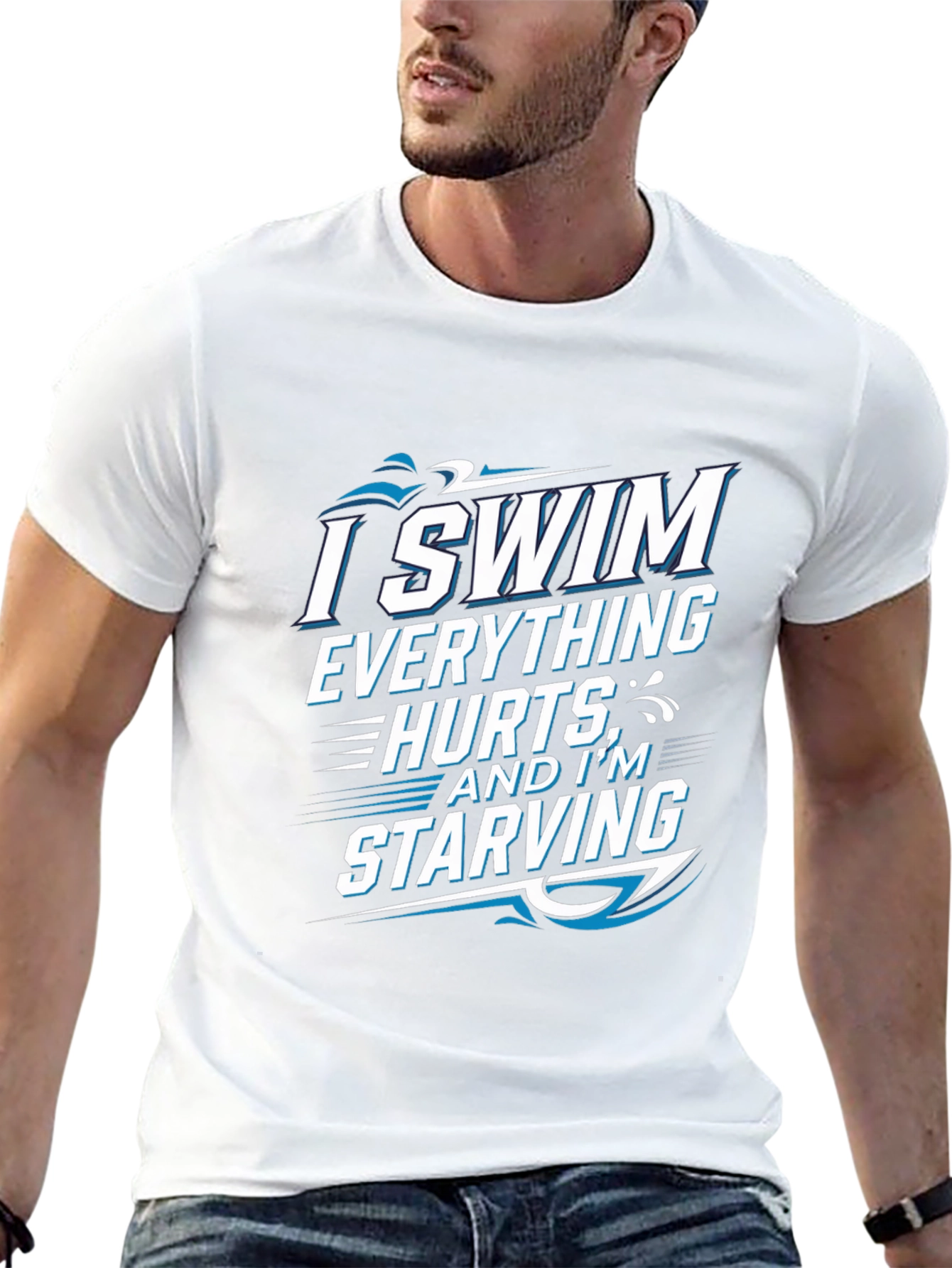 I Swim Everything Hurts T-Shirt Funny Swimmer Tee