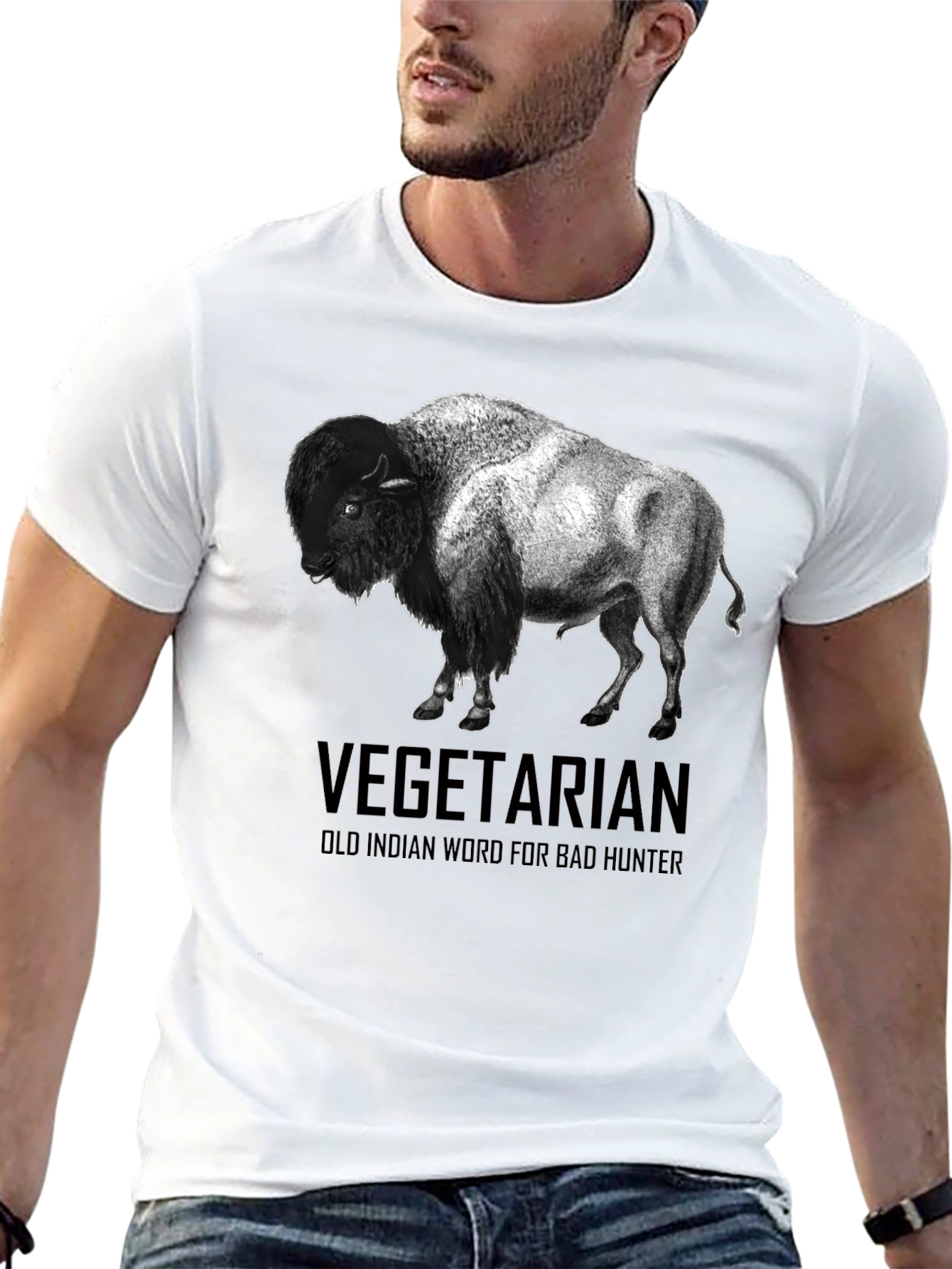 Vegetarian Bison T-Shirt - Funny Graphic Tee