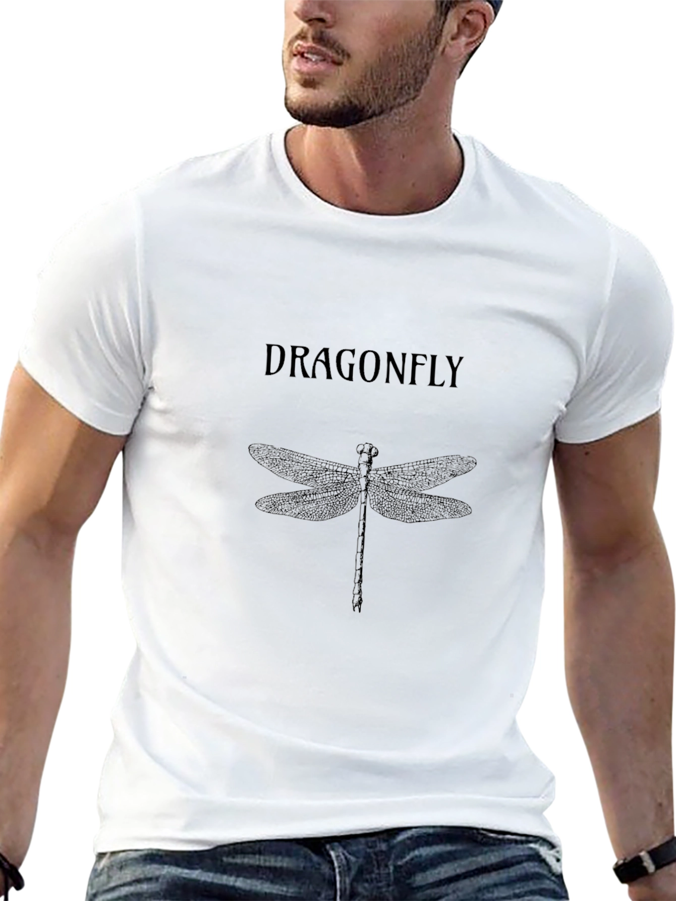 Dragonfly Graphic Tee - Stylish Black T-Shirt