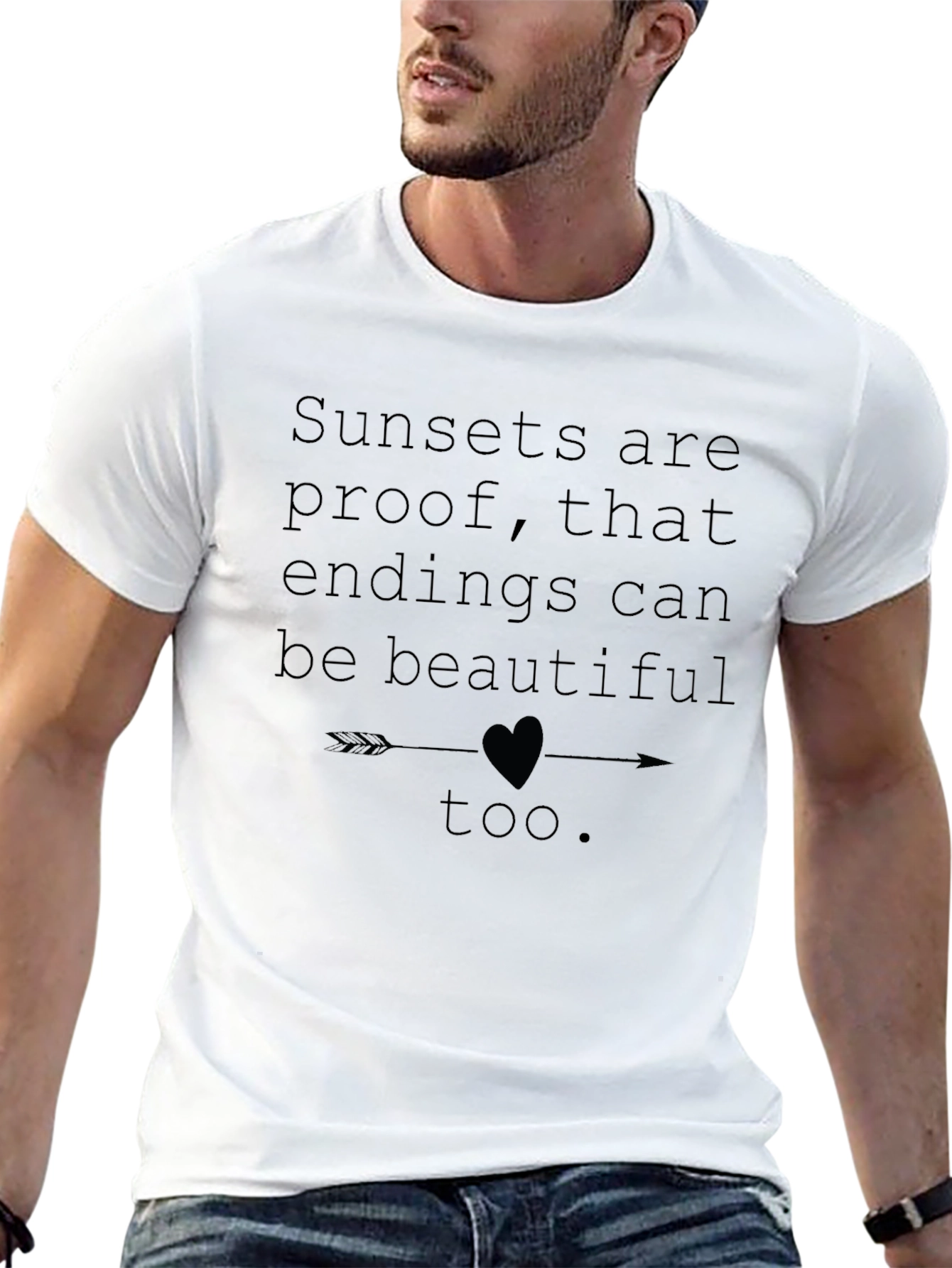 Inspirational Sunset T-Shirt - Beautiful Endings Design