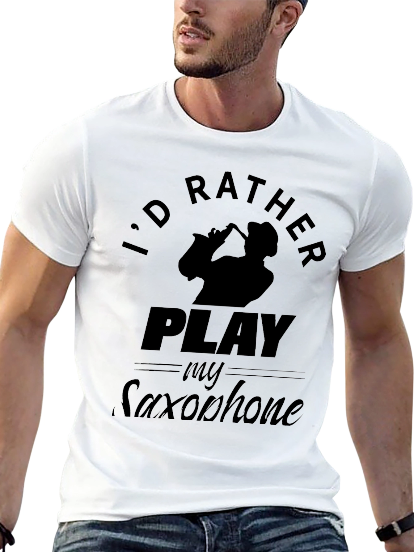 Saxophone Player Graphic T-Shirt - Music Lover Tee