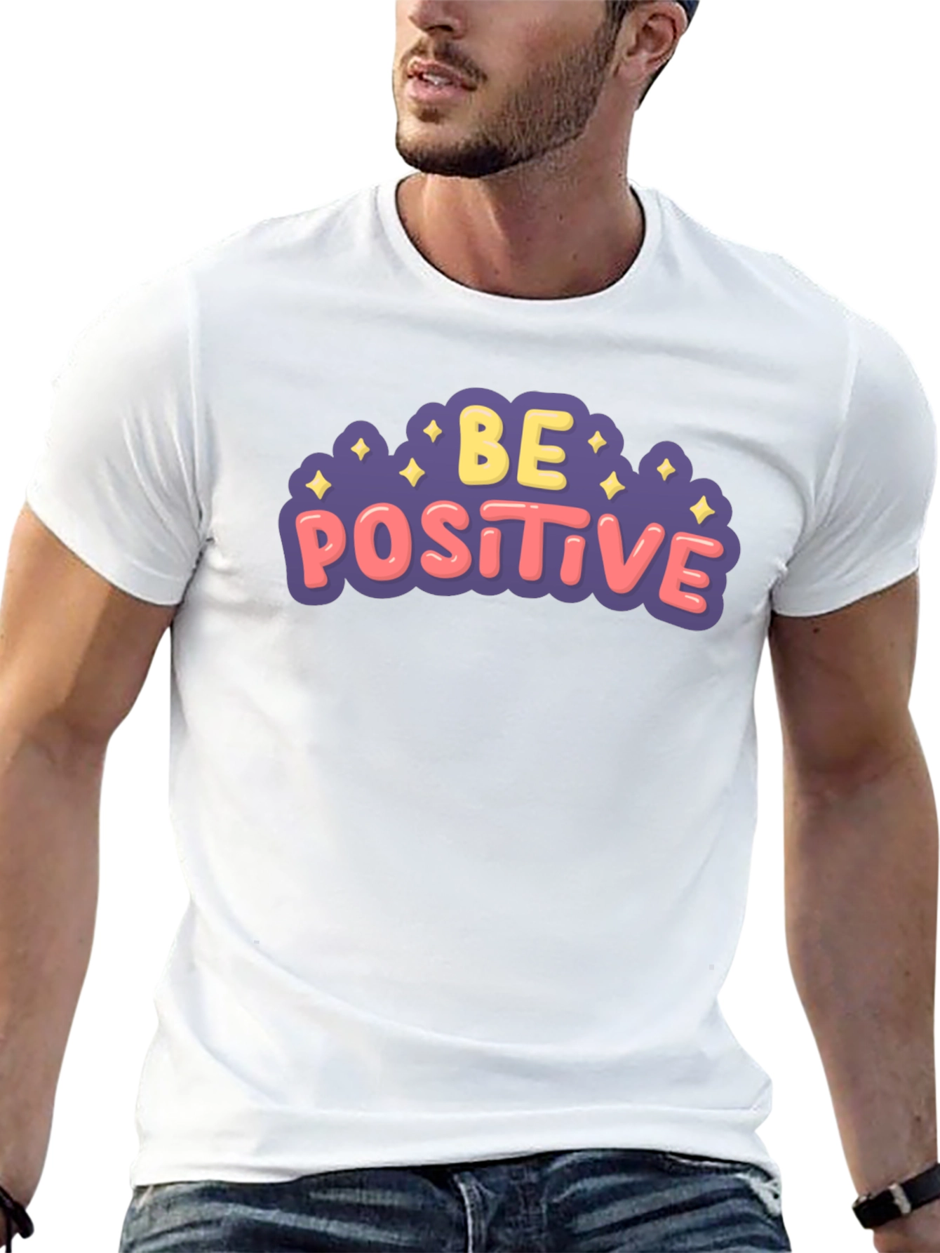 Be Positive Graphic Tee - Mens Comfort
