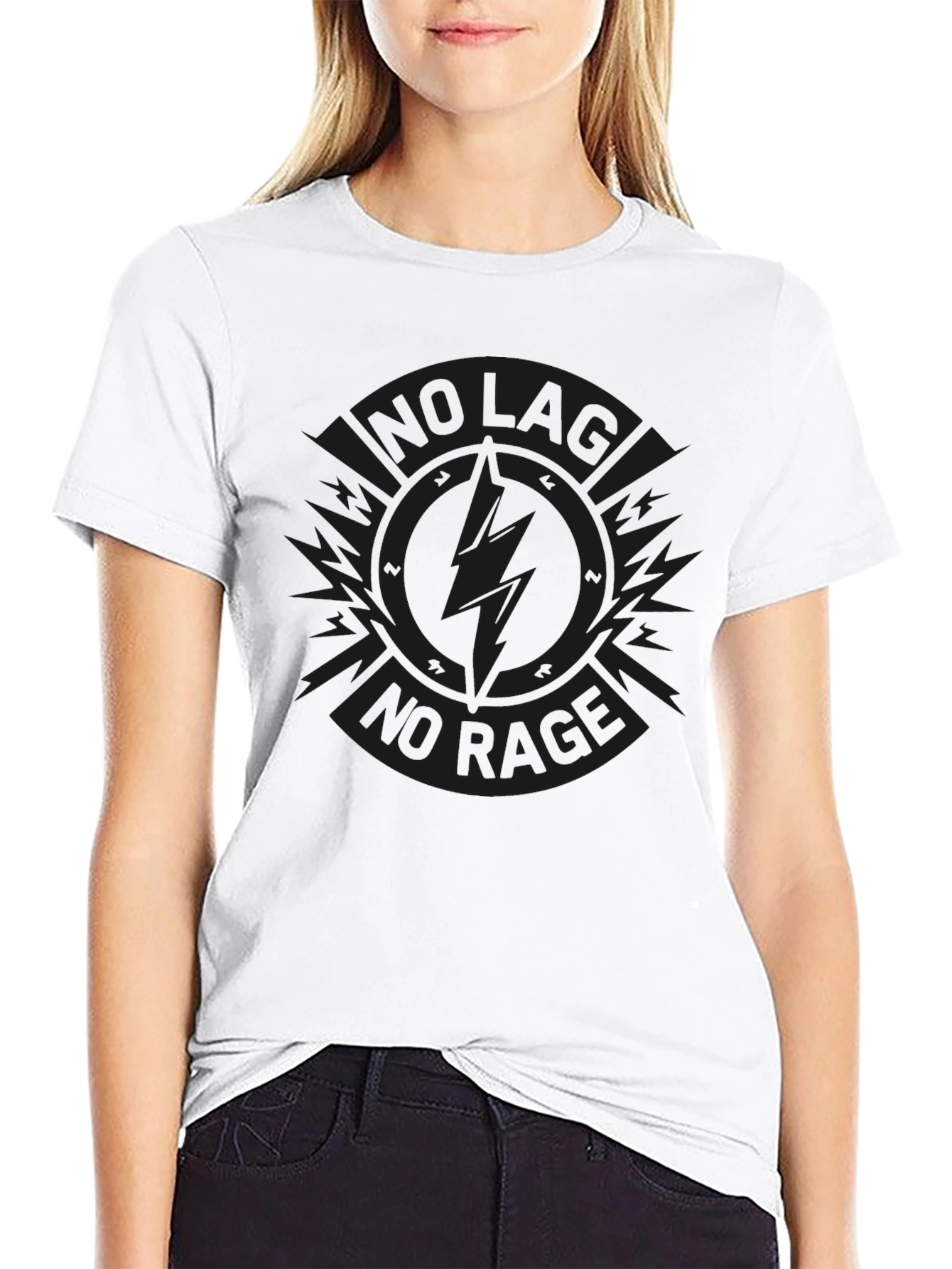No Lag No Rage Graphic T-Shirt - Black