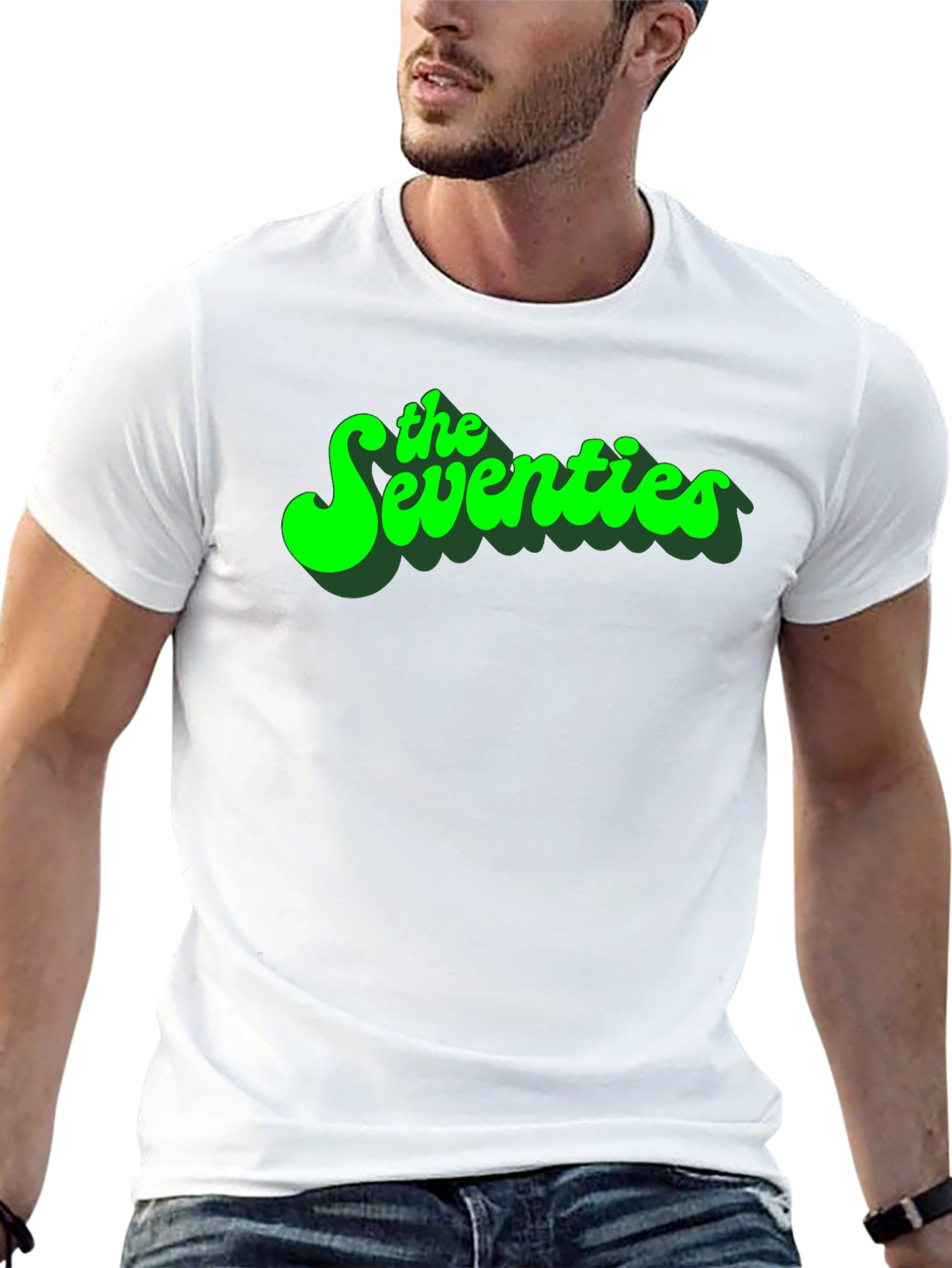 Retro The Seventies Graphic Tee - Black
