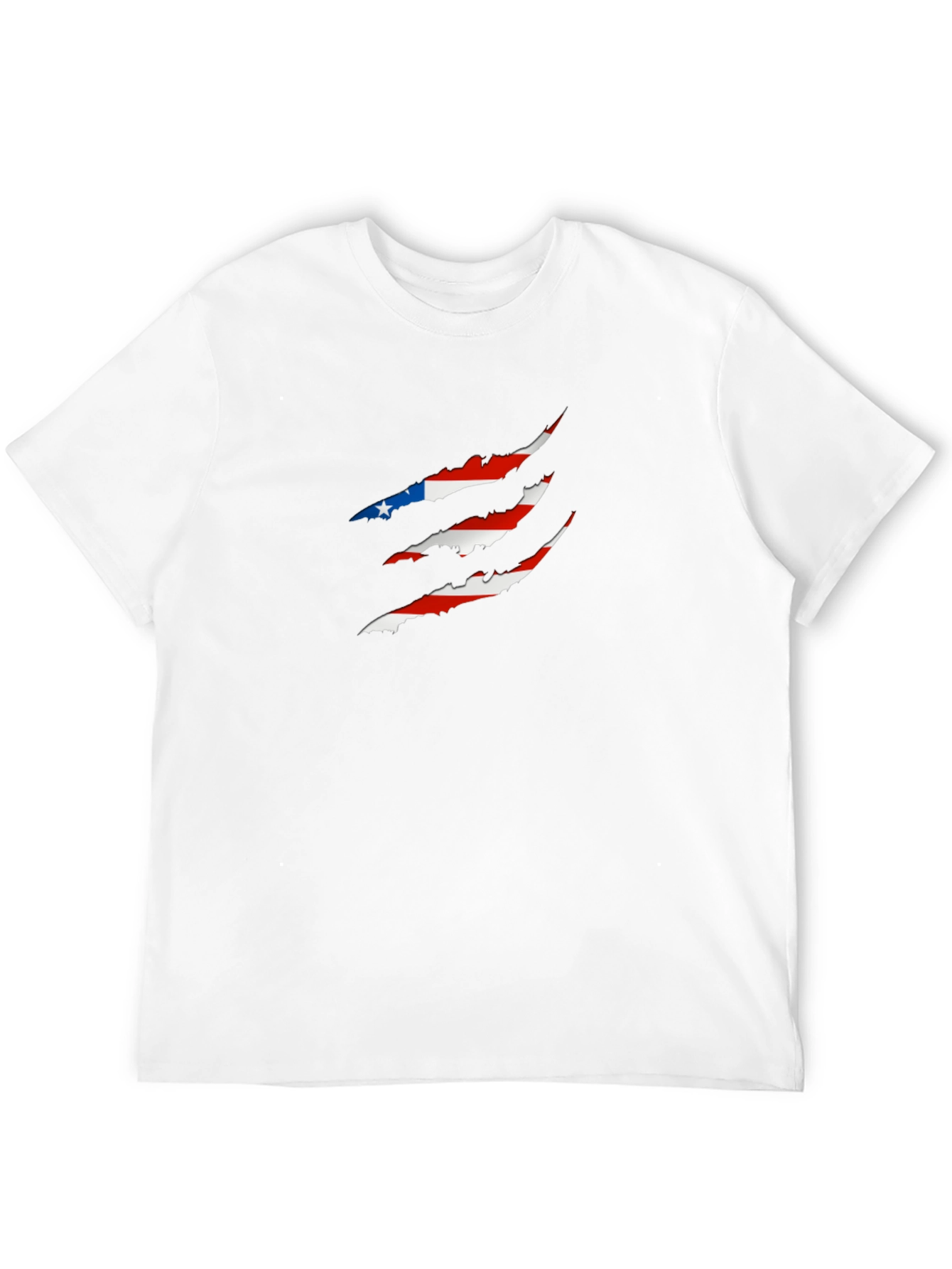Patriotic USA Flag Claw Mark Black T-Shirt