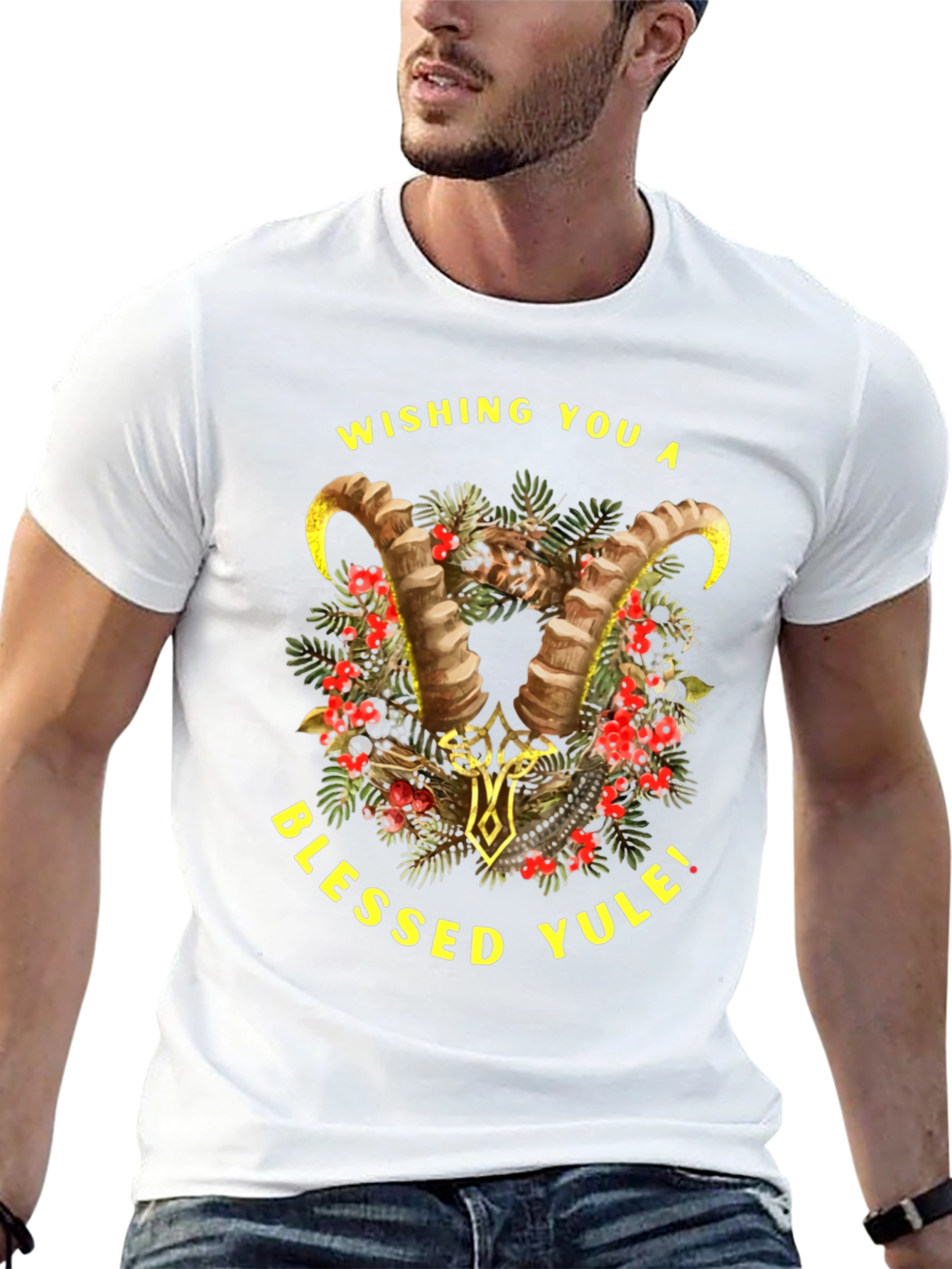 Wishing You A Blessed Yule Holiday Graphic T-Shirt