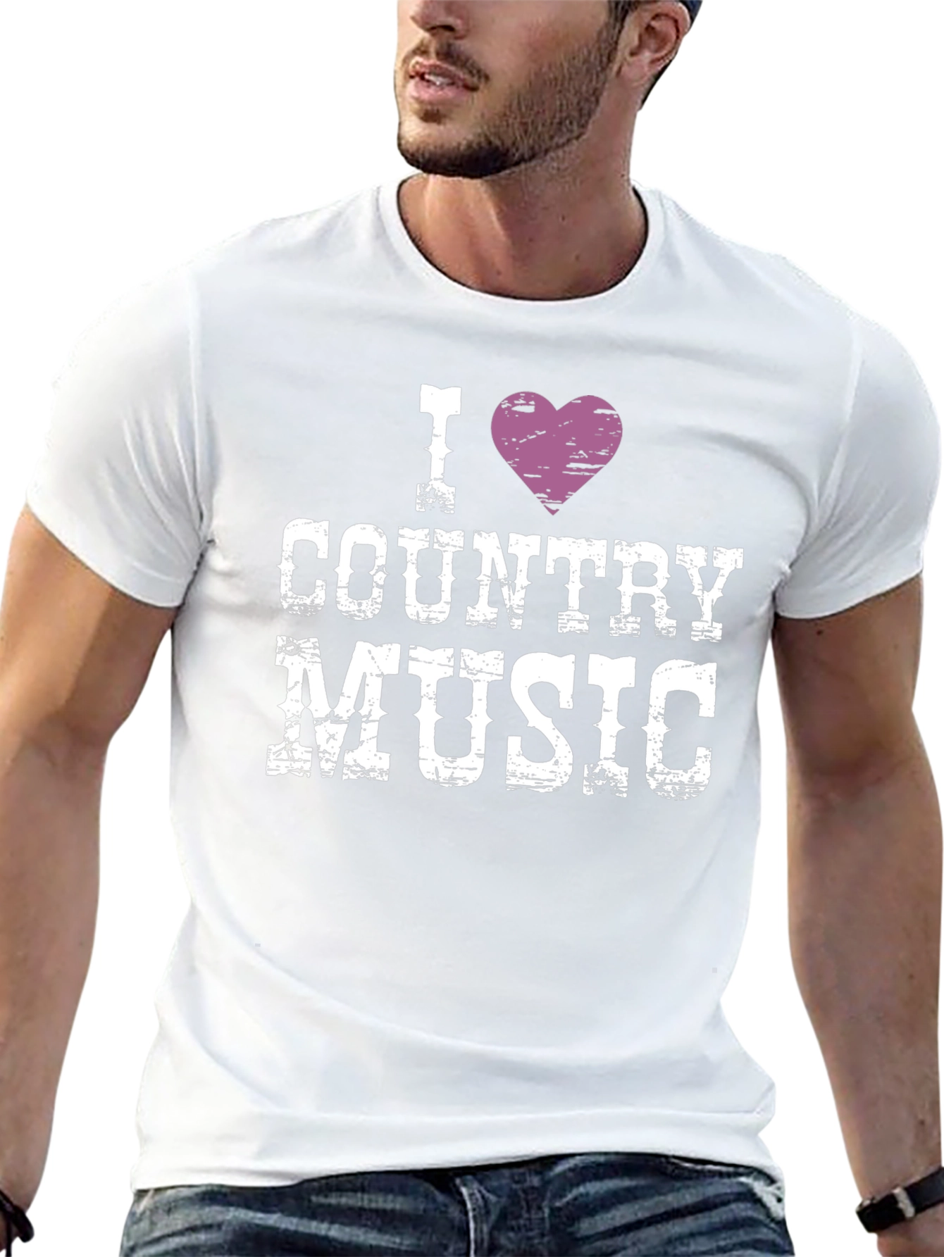 I Heart Country Music T-Shirt - Black