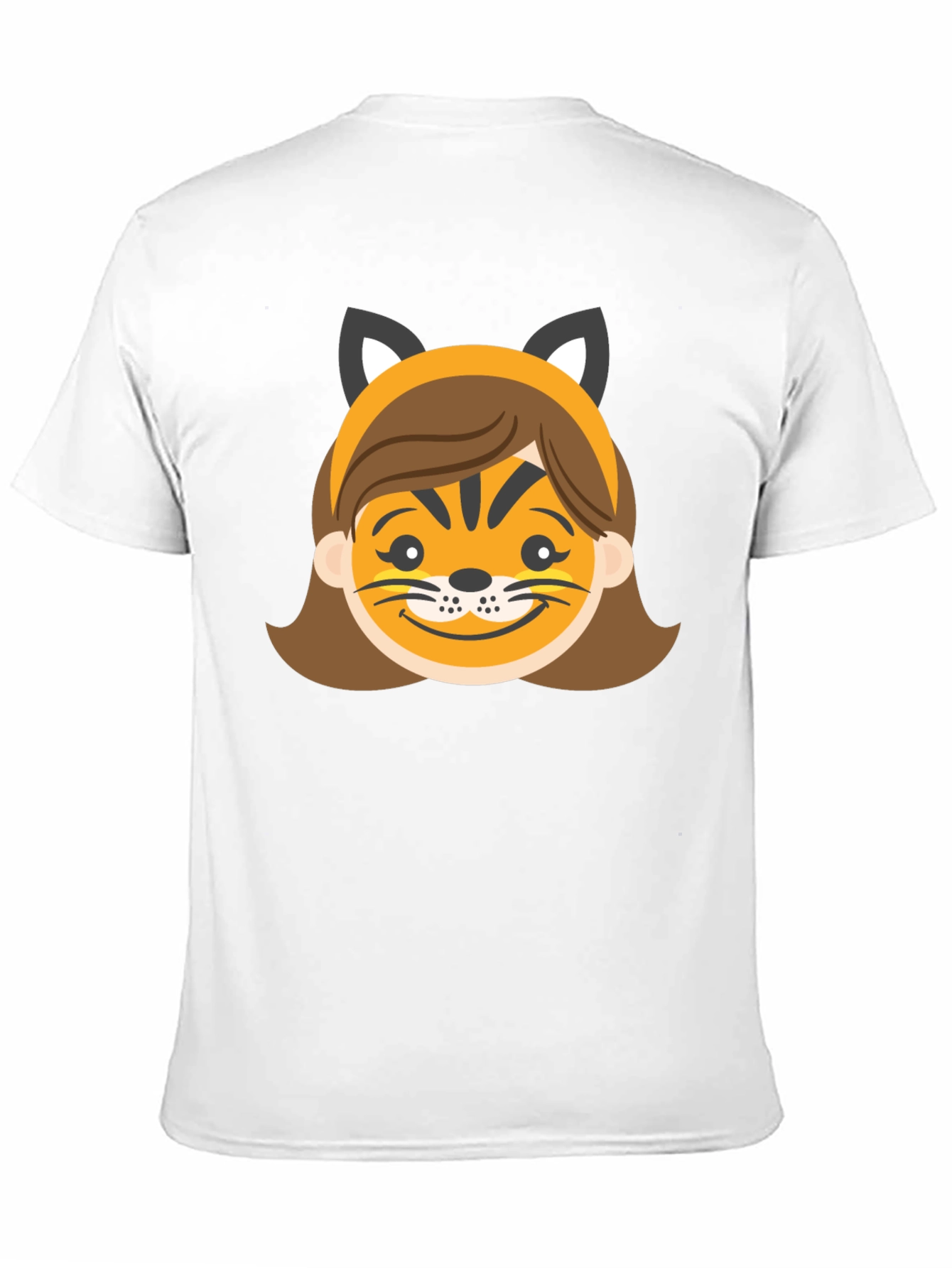 Fun Tiger Face Graphic T-Shirt - Black