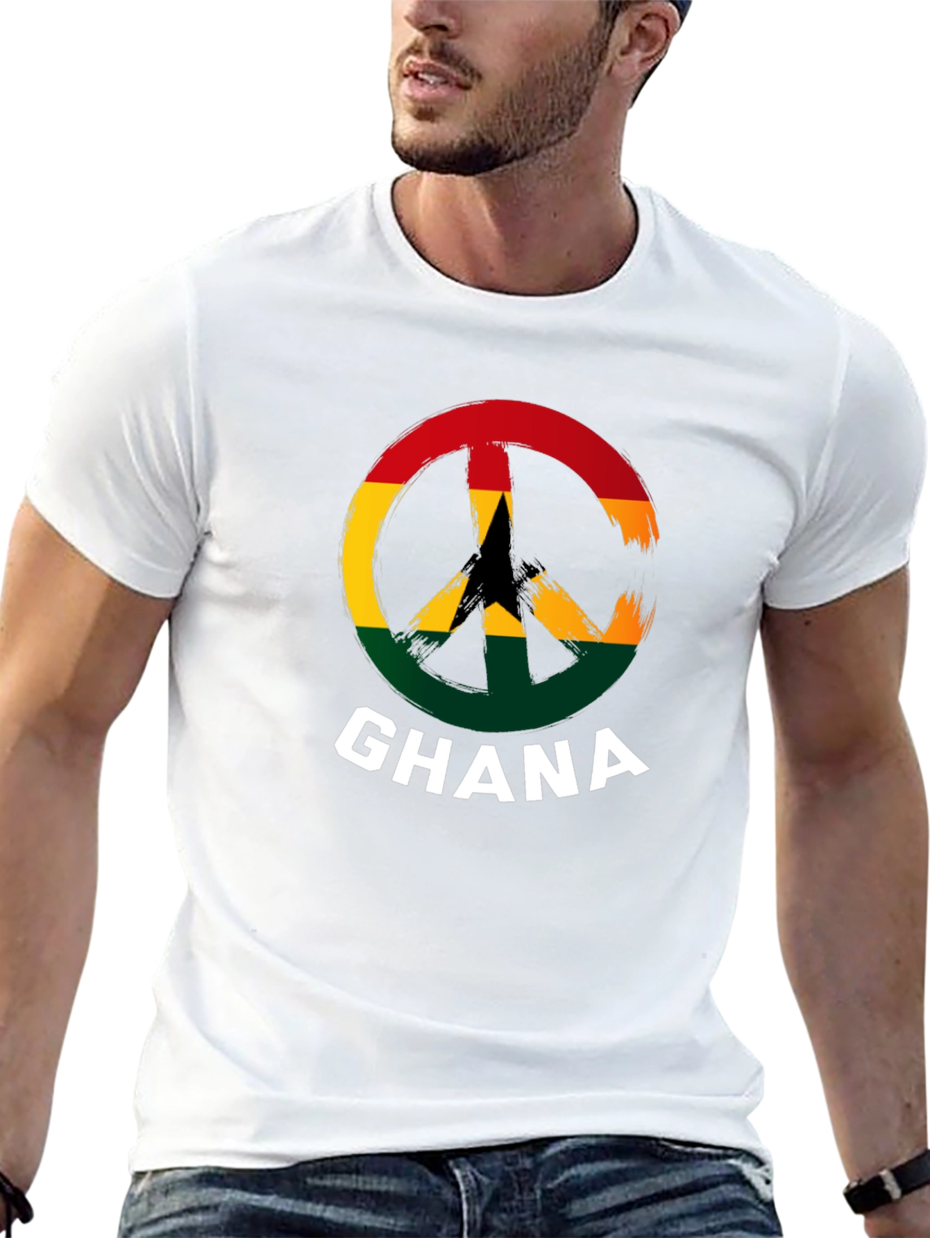 Ghana Peace Sign T-Shirt - Black