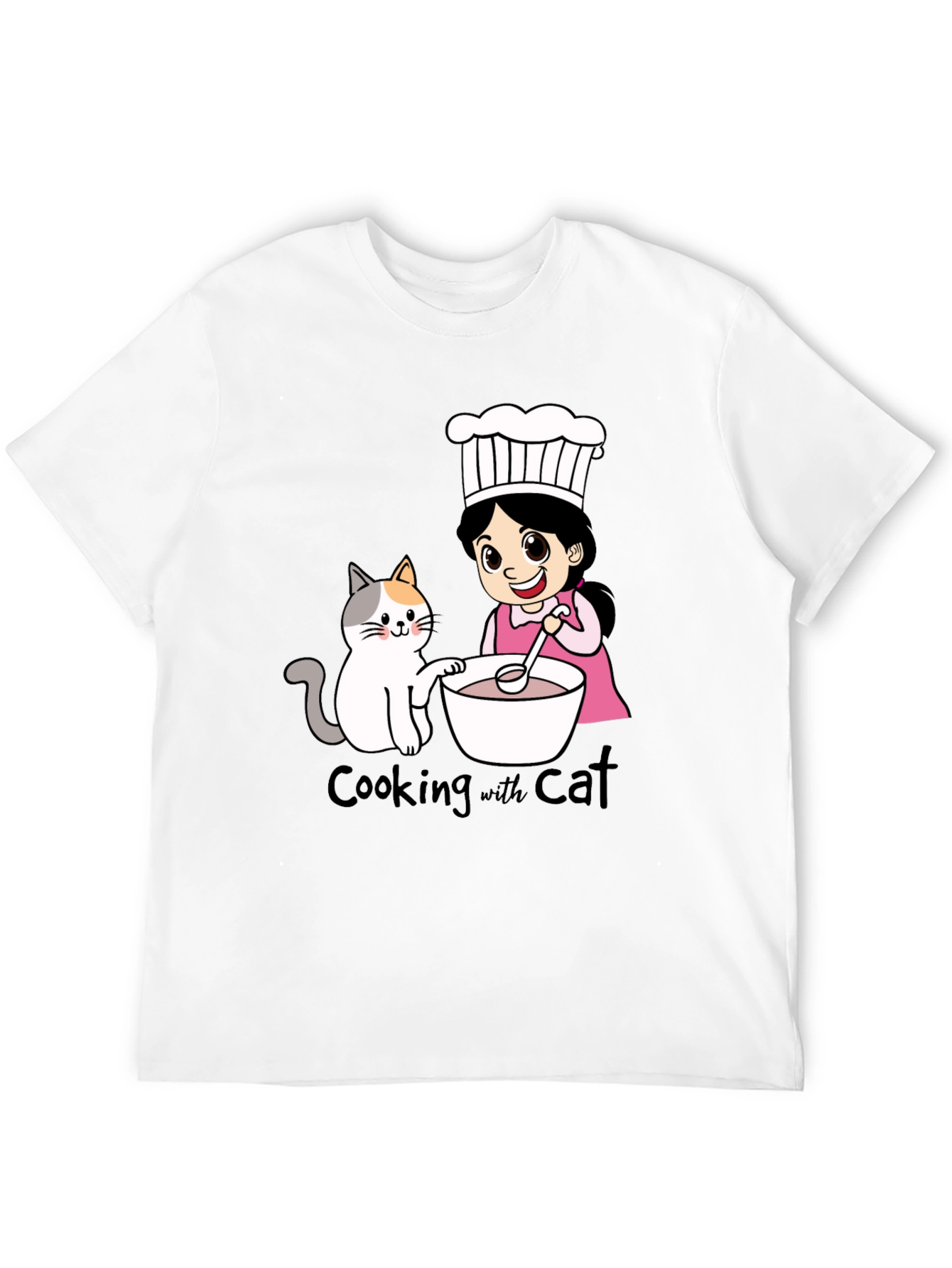 Cooking with Cat Graphic T-Shirt