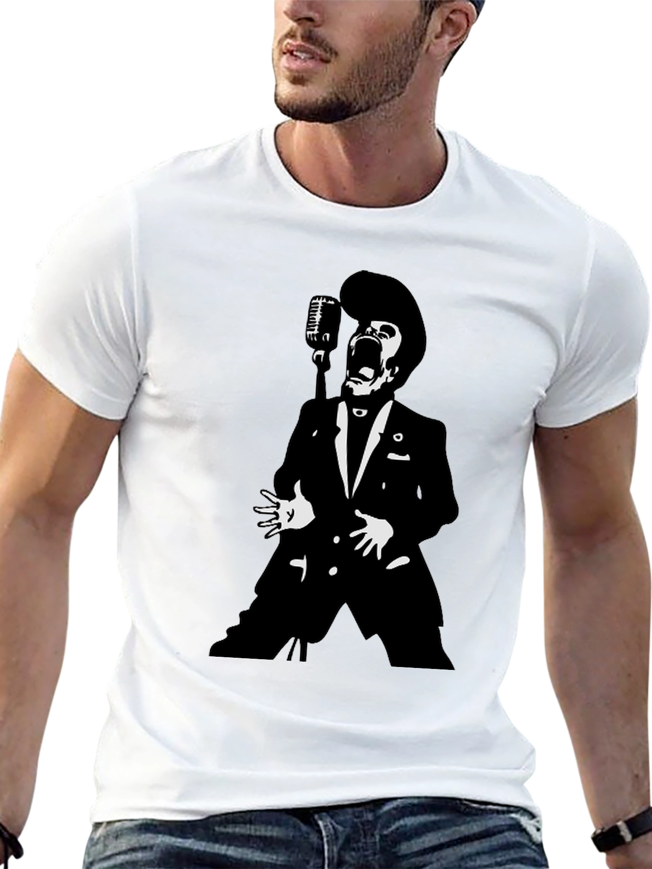 Retro Singer Graphic Black T-Shirt