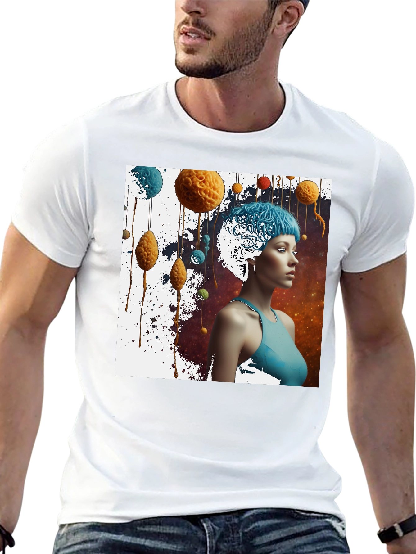 Abstract Brainy Tee - Artistic Graphic T-Shirt