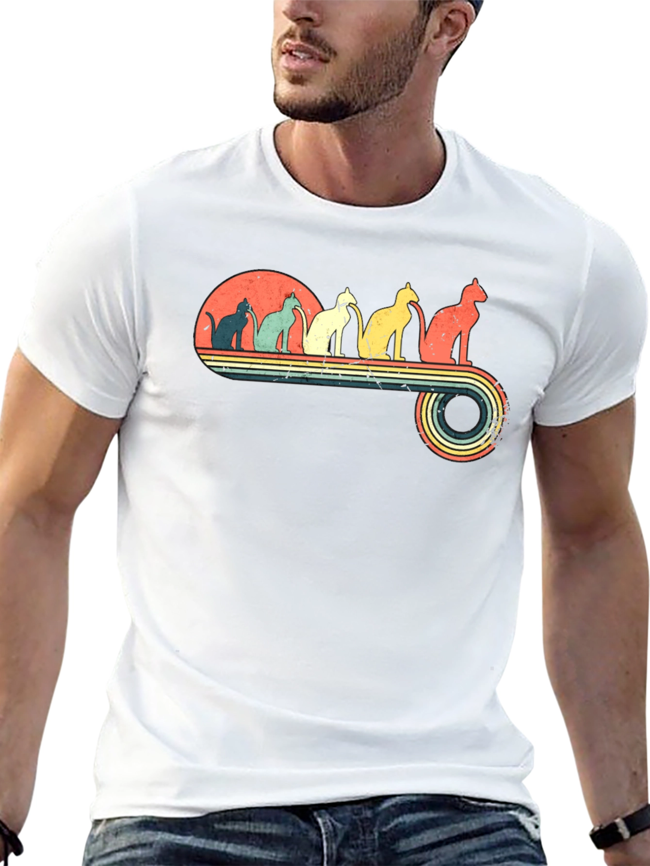 Retro Cats Graphic T-Shirt