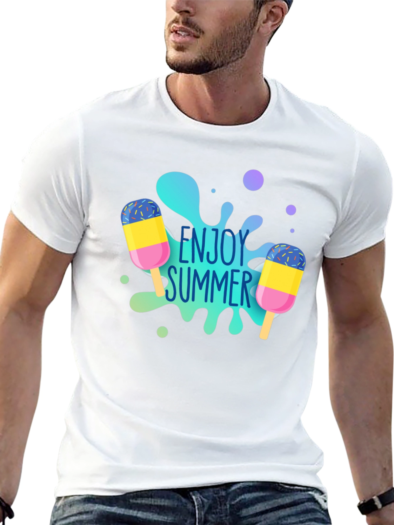 Enjoy Summer Graphic Tee - Fun Ice Cream Design