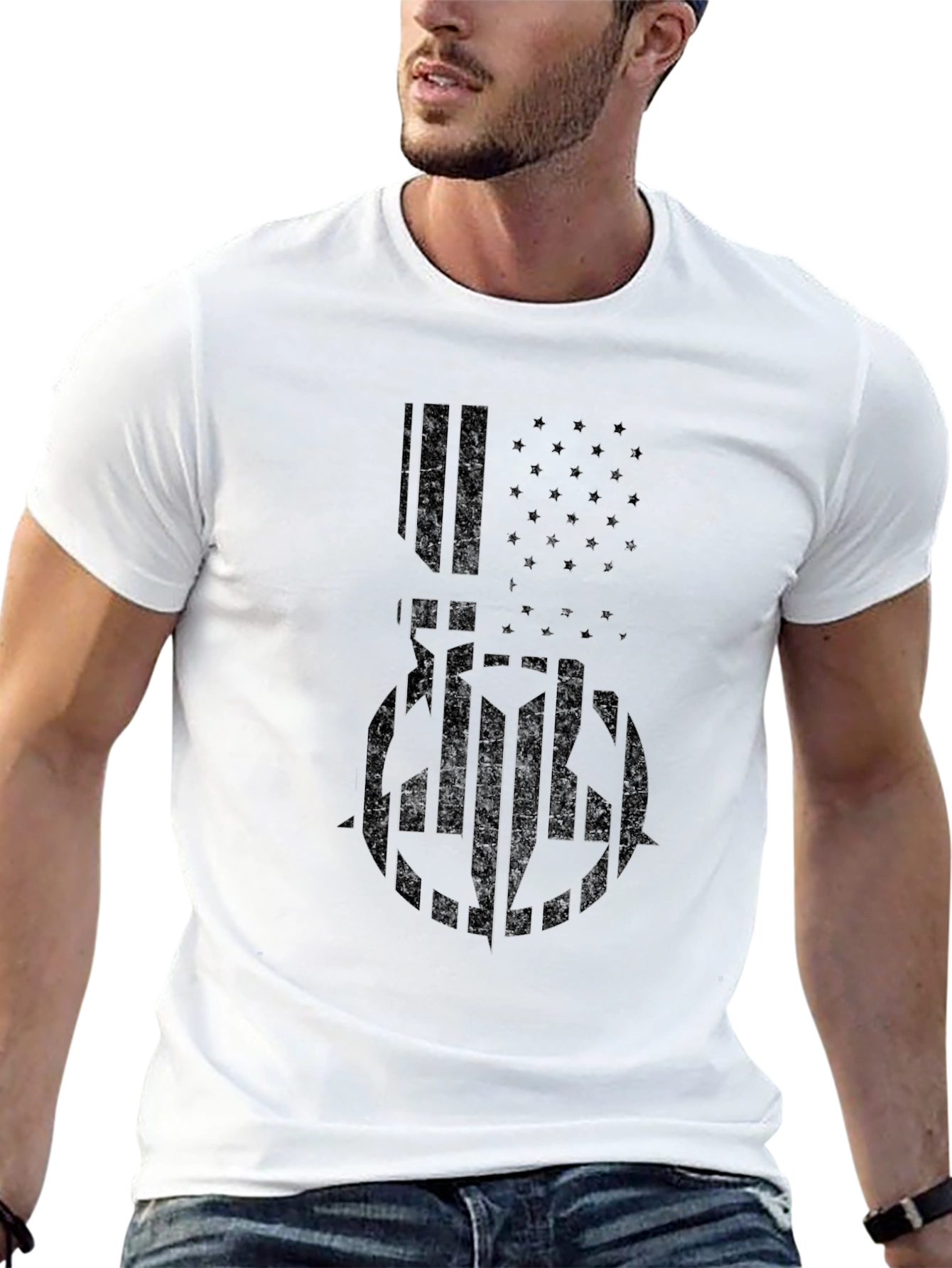 American Flag Graphic T-Shirt - Black