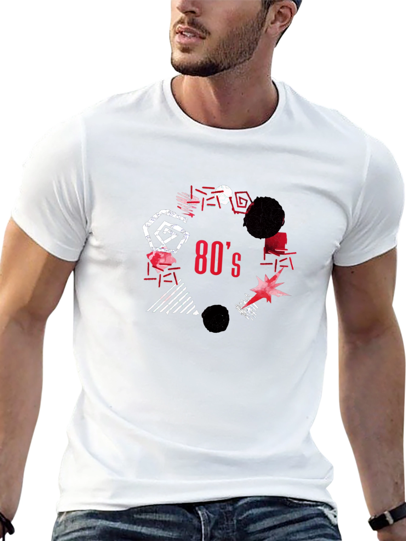 Retro 80s Graphic Tee - Black