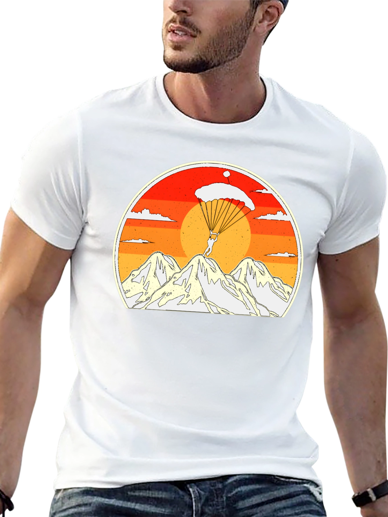 Skydiving Mountain Graphic Tee