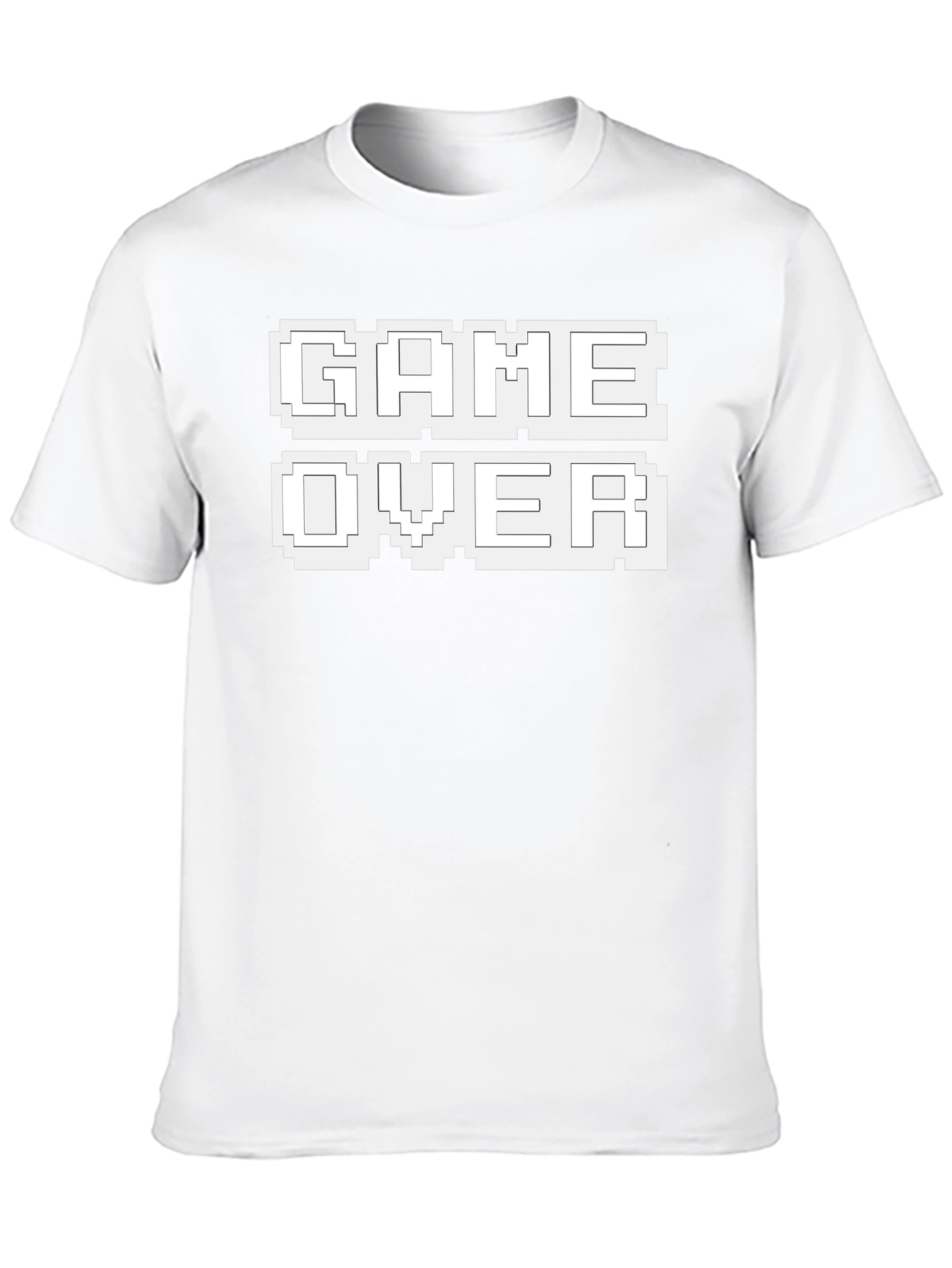 Game Over Pixel Art Graphic T-Shirt - Black