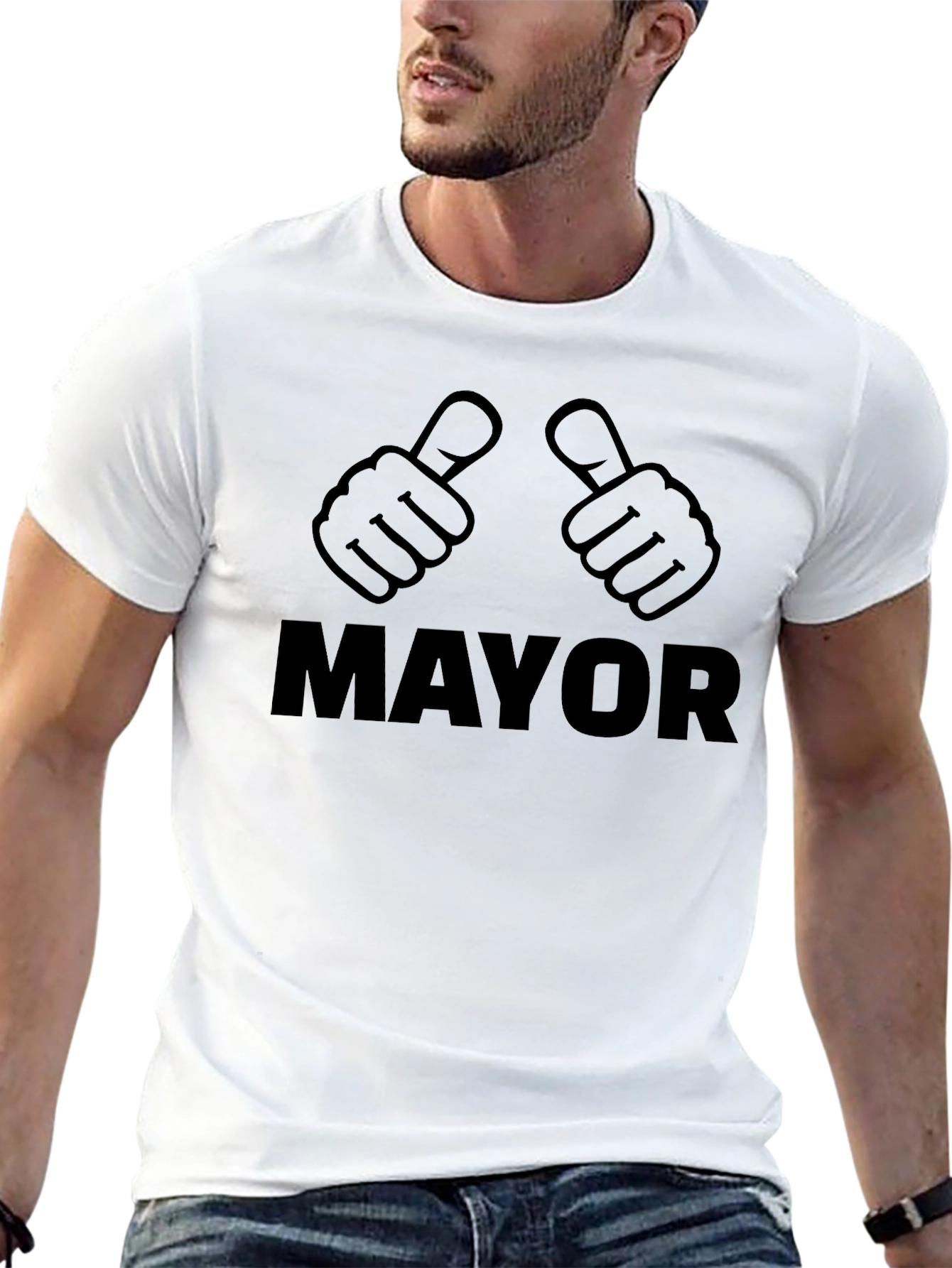 Mayor Thumbs Up Graphic T-Shirt - Black