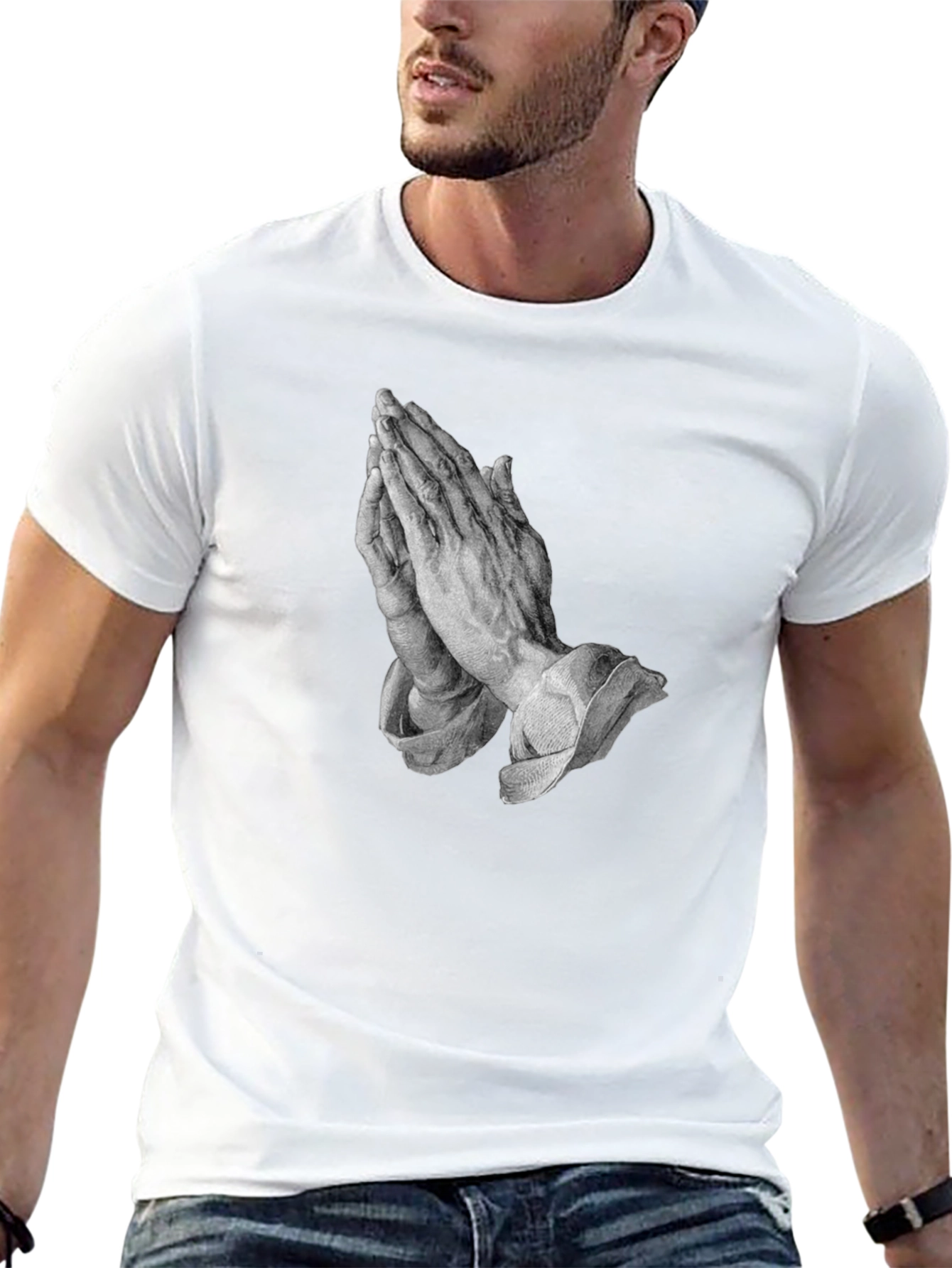 Praying Hands Graphic Tee - Classic Black T-Shirt