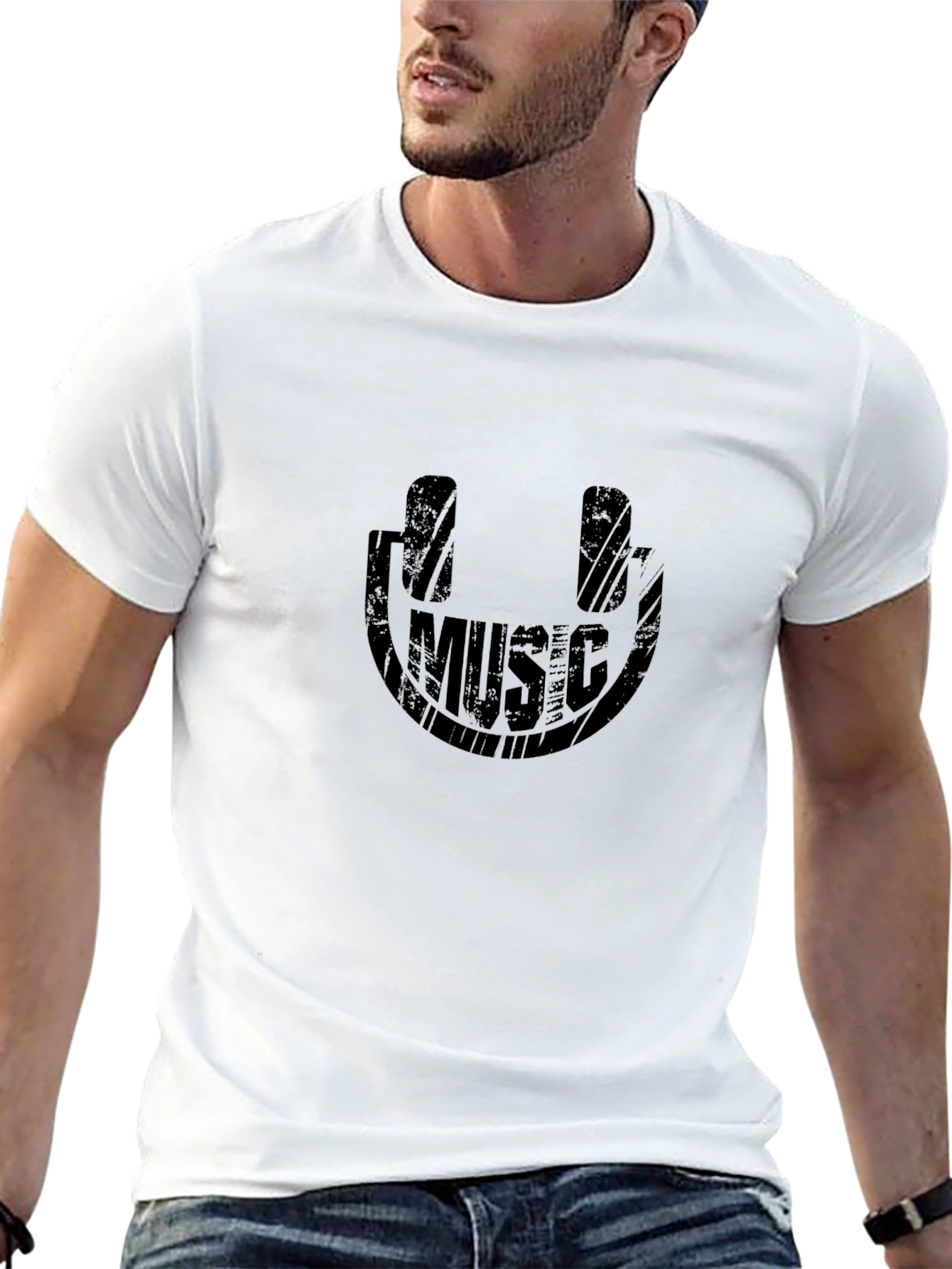 Music Lovers Graphic Tee - Stylish Black T-Shirt