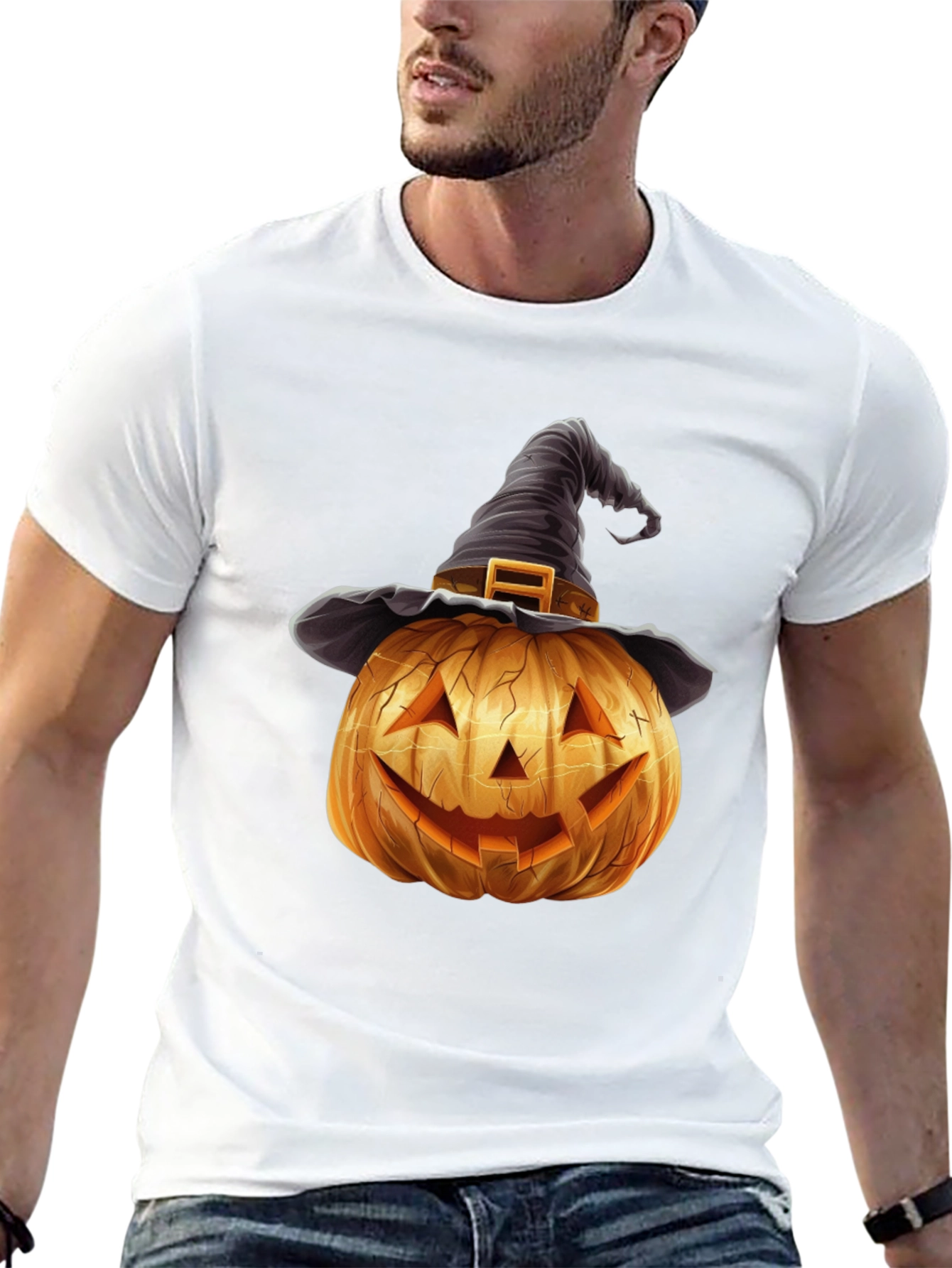Halloween Pumpkin Witch Hat T-Shirt